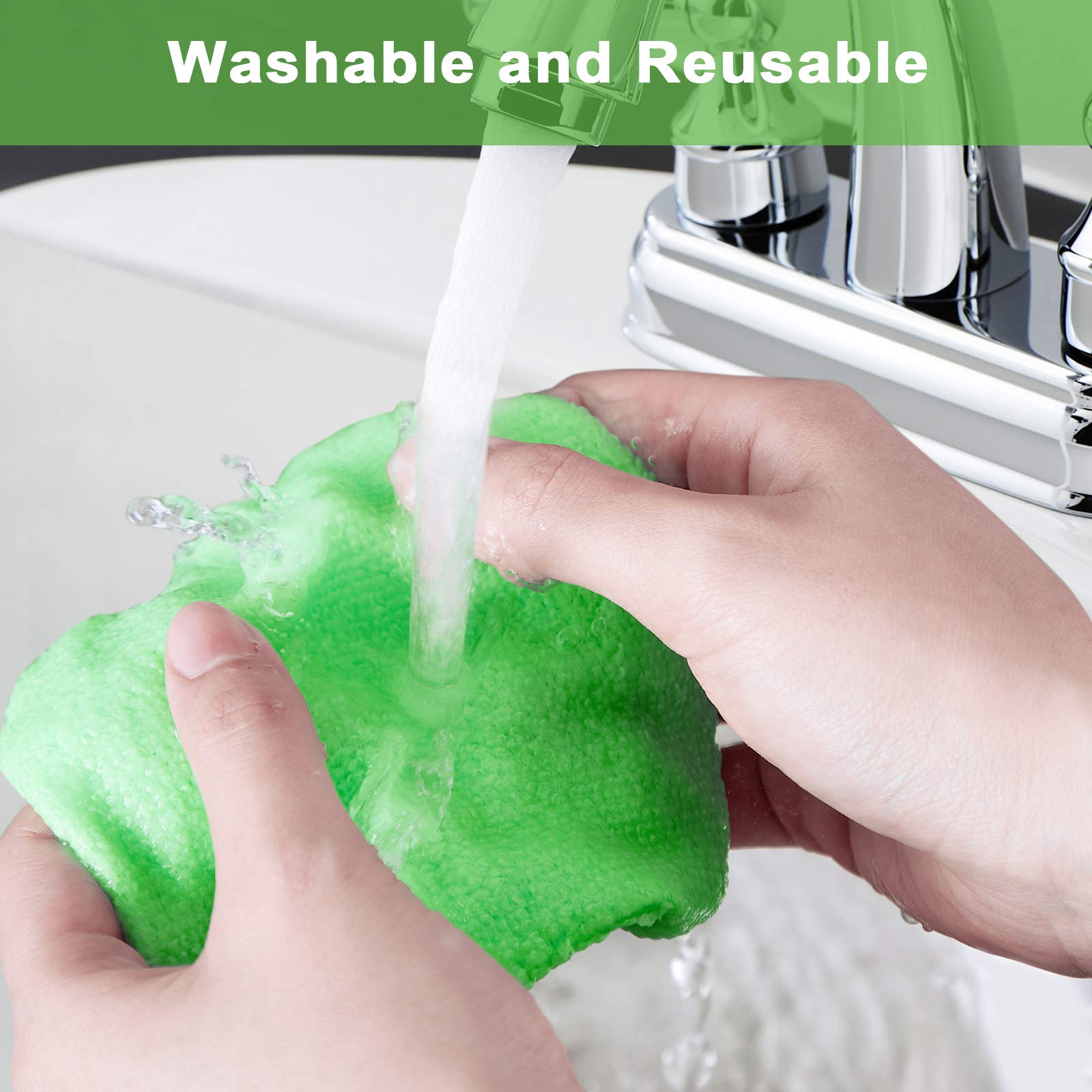 2 Pack Windshield Cleaning Tool Windshield Cleaning Wand Auto Window Cleaner With Detachable Handle, 8 Pieces Reusable Cloth Pad