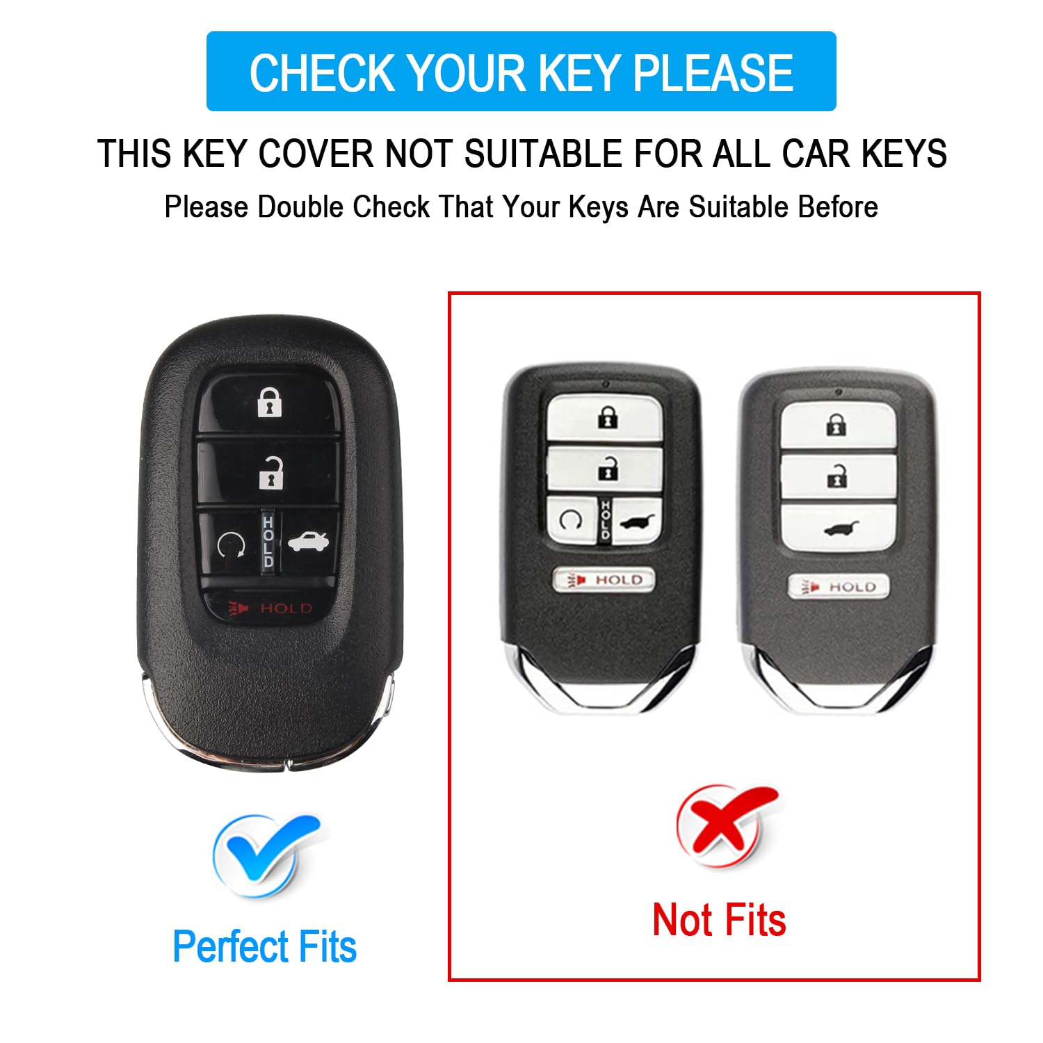 Qbuc For Honda Key Fob Cover, Soft Tpu Car Key Case Protector With Leather Keychain Compatible With 2022 2023 Honda Accord Civic
