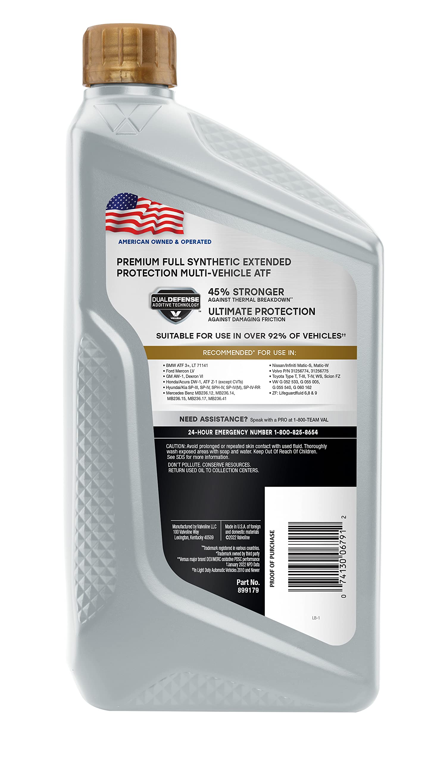 Valvoline Extended Protection ATF Full Synthetic Automatic Transmission Fluid 1 QT