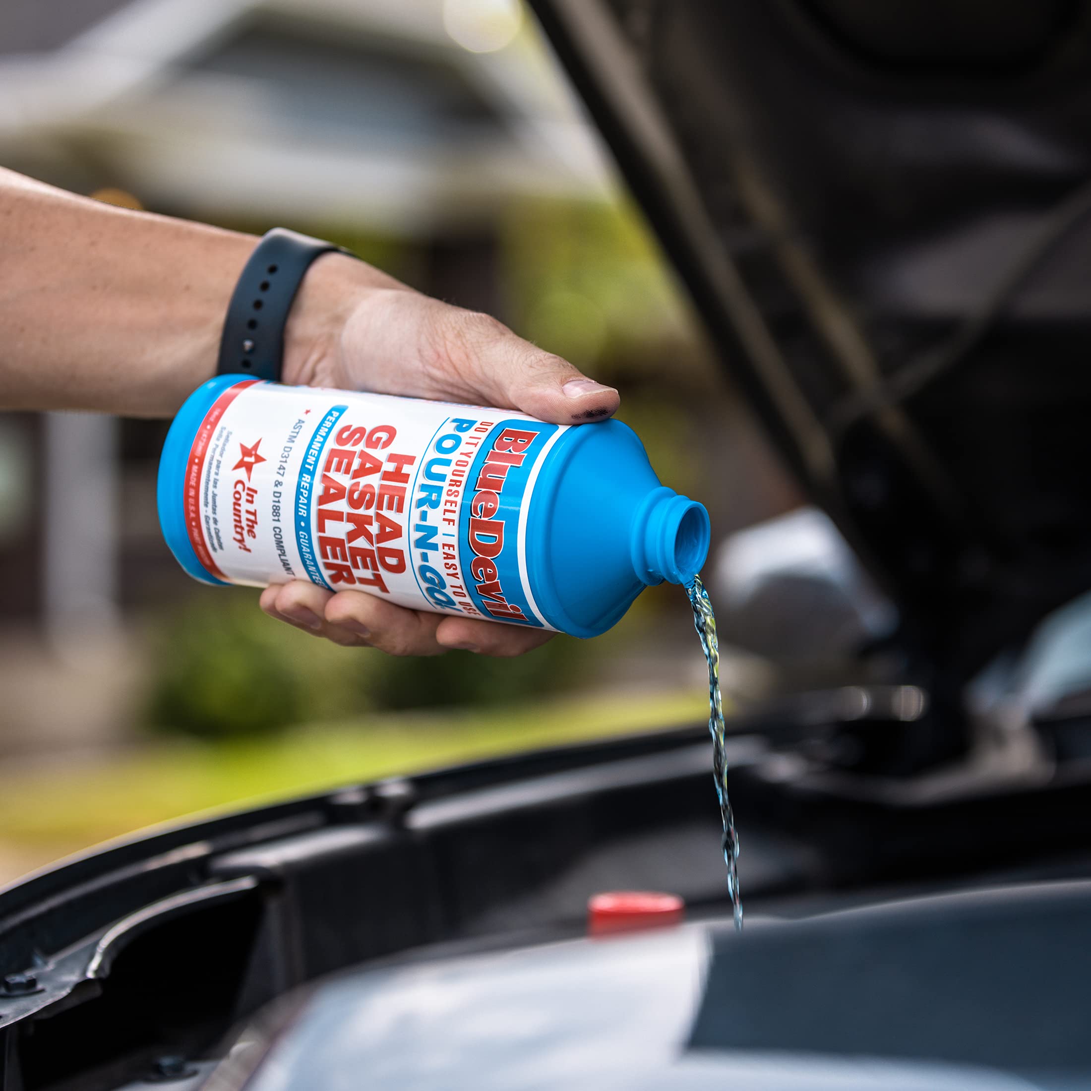 BlueDevil Products Pour-N-Go Head Gasket Sealer - 16 Ounce - Blue - Model 00209 - Acrylic Material