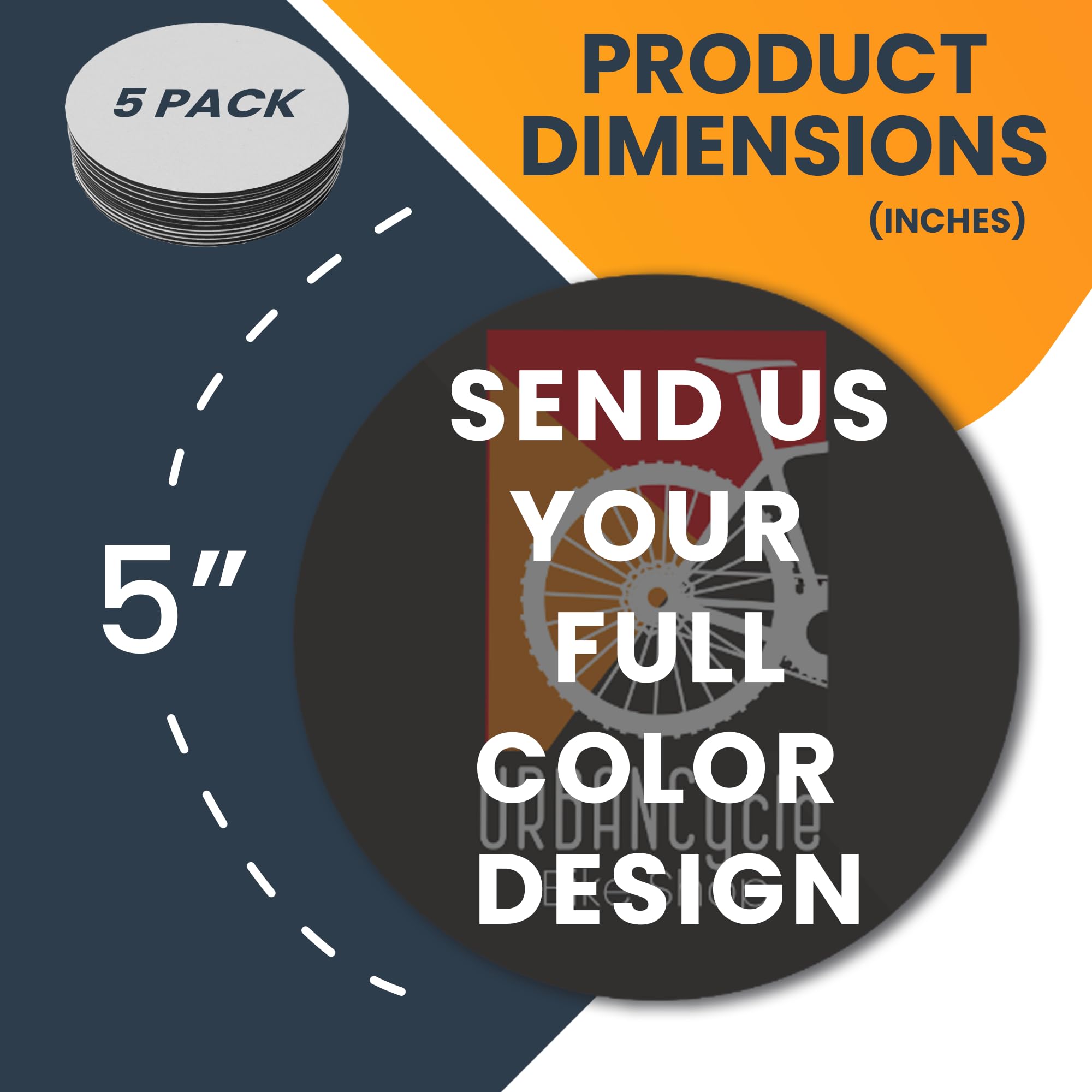 Magnet Me Up Customizable 30 Mil Round Magnet- 5   , 5 Pk Weatherproof Car Magnet For Businesses, Sports Teams, Fundraisers & Pe