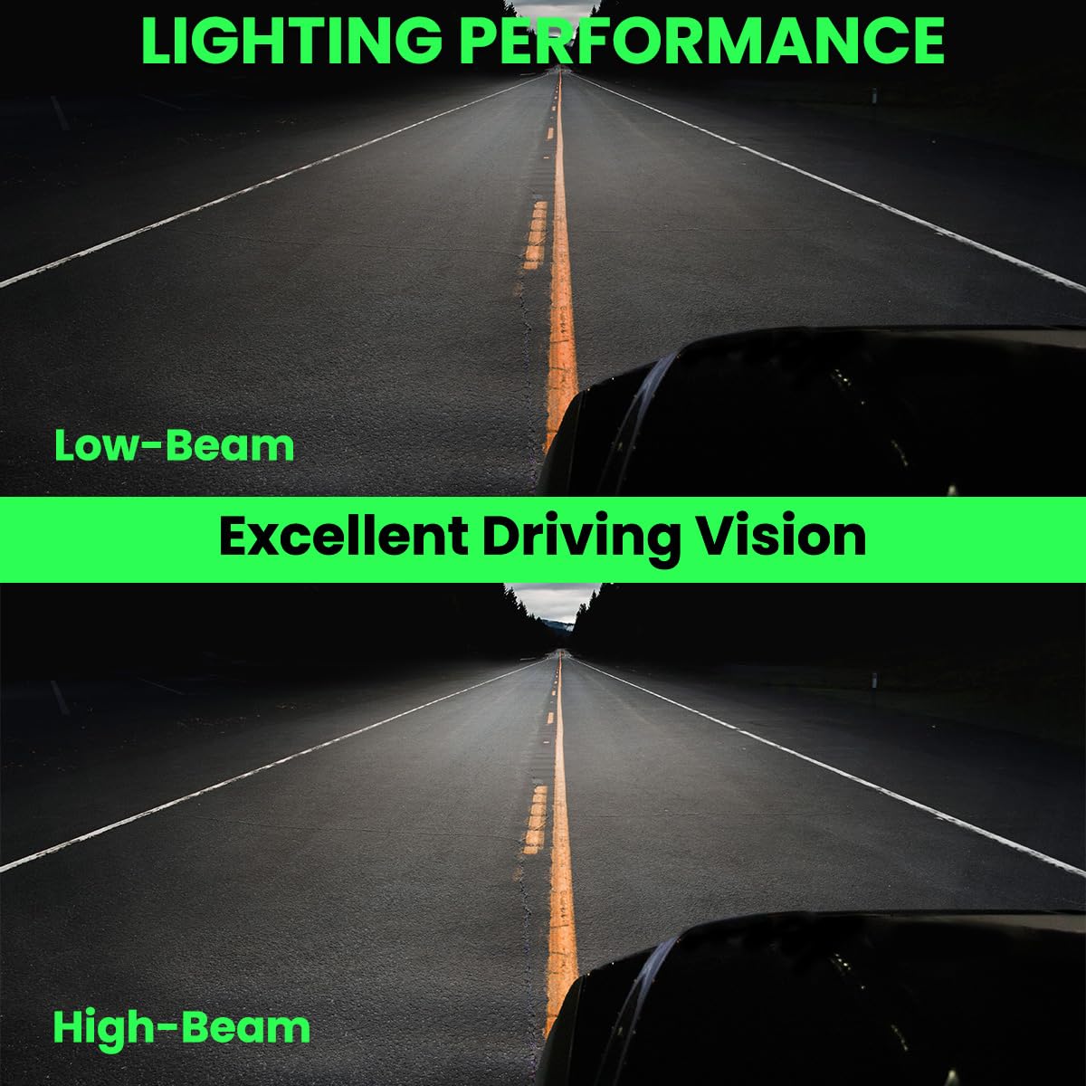 SPEC-D Tuning Headlights + Corner Lights for 1994-1998 Ford Mustang, Black Housing Clear Lens, Model 2LCLH-MST94JM-RS