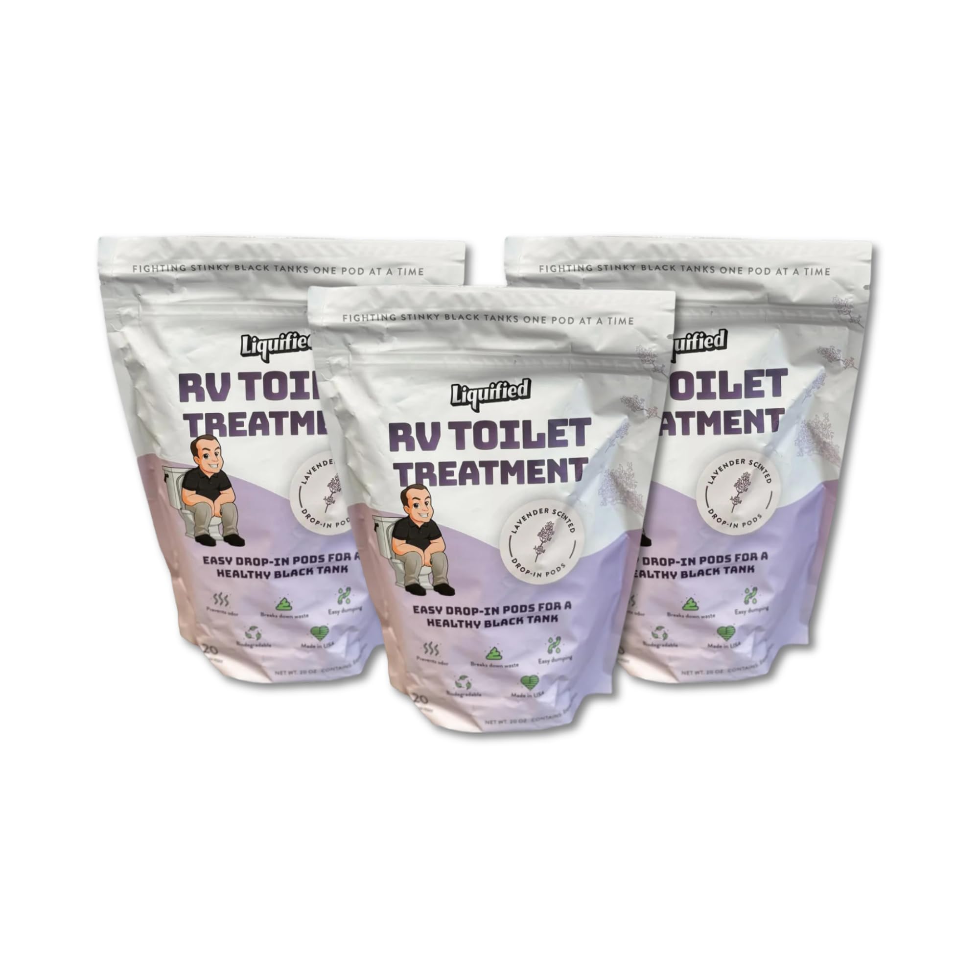 Liquified Rv Toilet Treatment Drop-Ins Bundle - Prevents Tank Odors - Breaks Down Waste And Tissue - Septic Tank Safe - Matts Rv