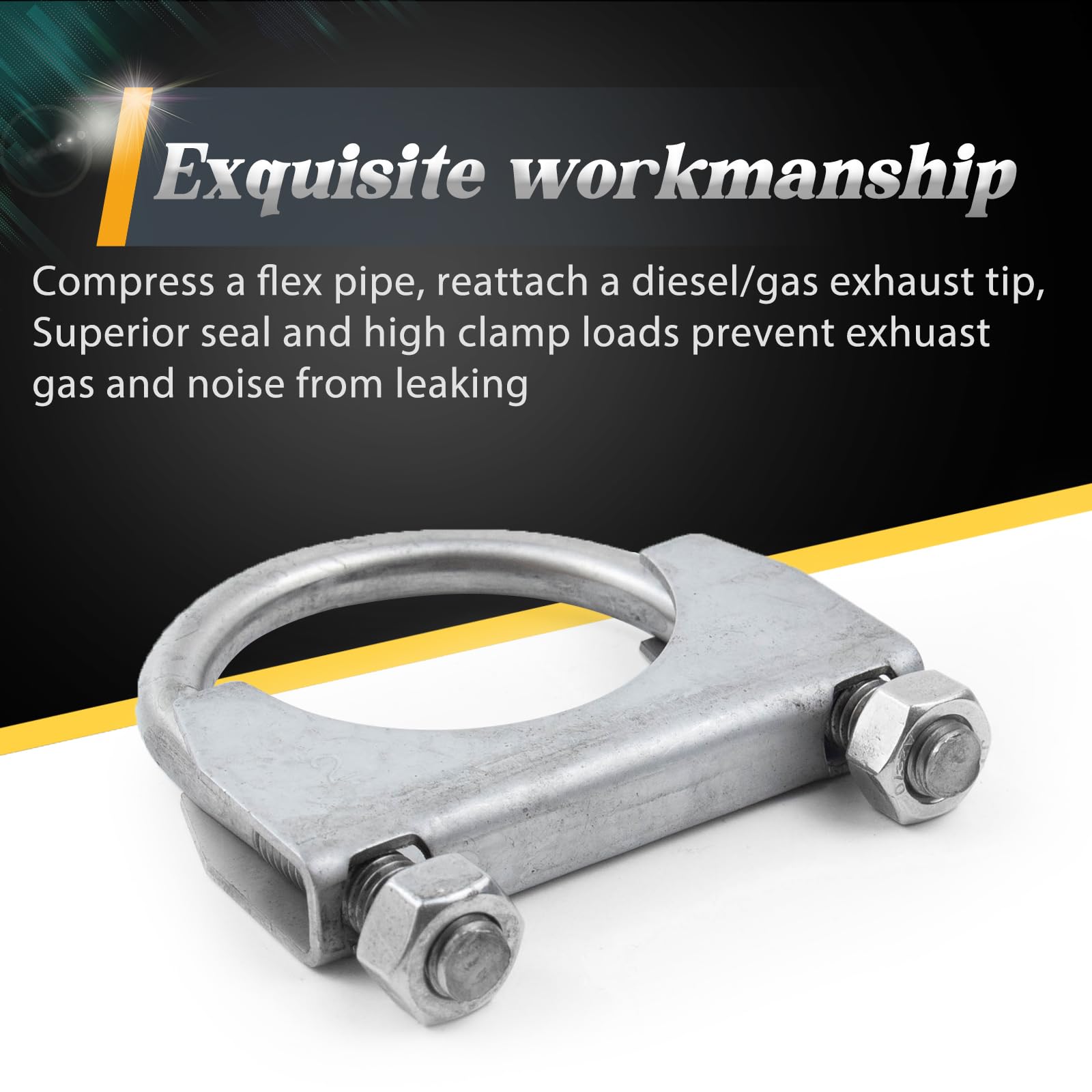 Westmotive, Stainless Steel U-Bolt Muffler/Exhaust Clamp Hanger (2'') 4 Pack