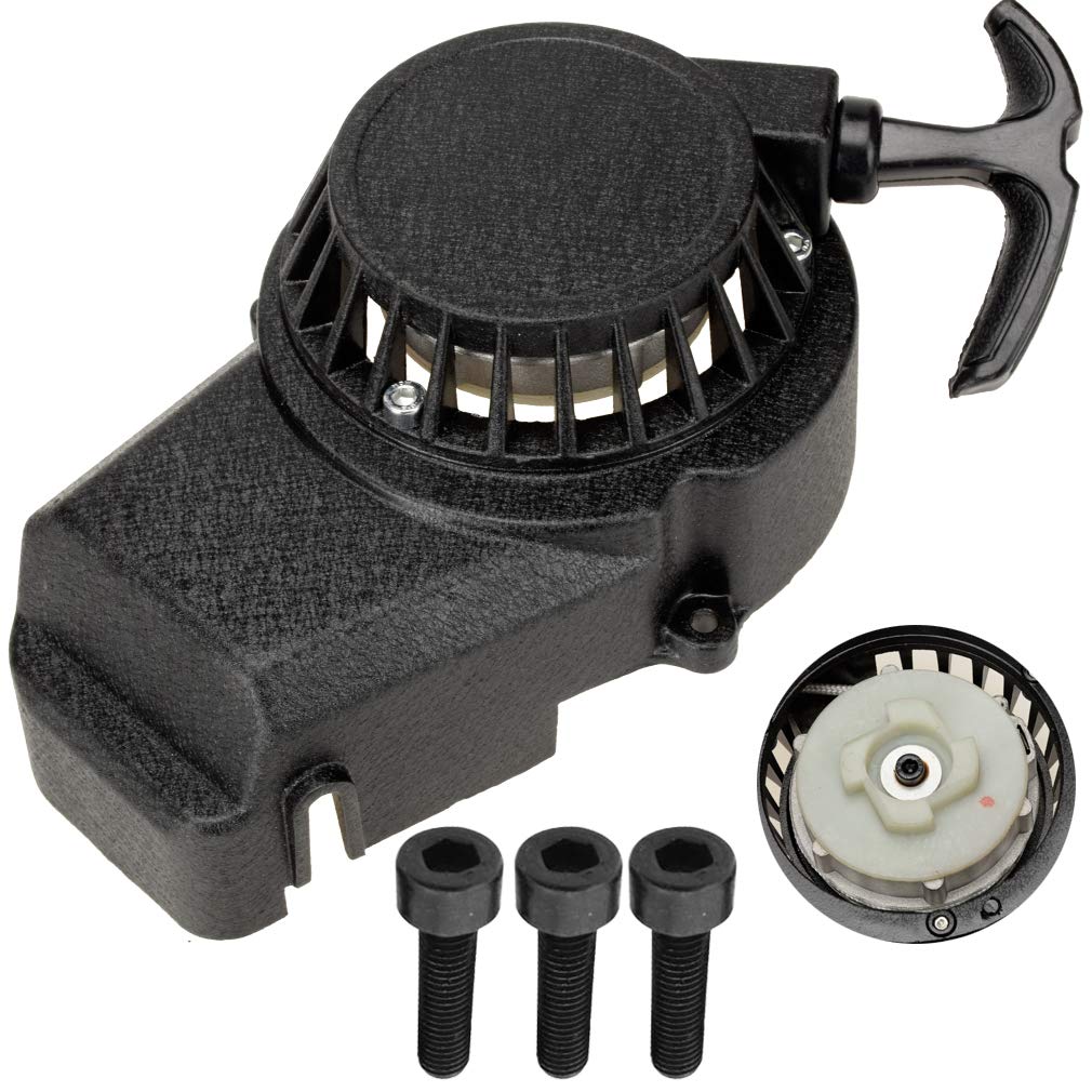 Hiaors Alloy Recoil Pull Starter For 47Cc 49Cc 50Cc 2 Stroke Syx Moto Holeshot Ssr Sx50 Coolster Qg50 Mototec Demon Xpro Hawk Drx Kids Mini Dirt Bike Apex Cagllari Pocket Rocket Bike Quad Atv Parts