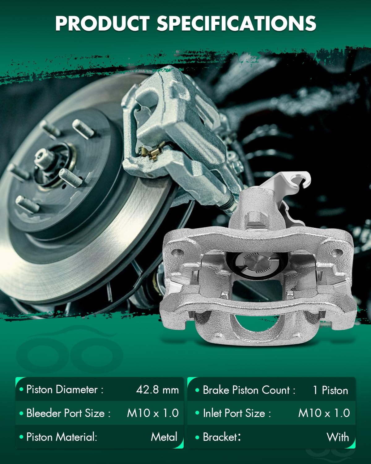 Scitoo Rear Left+Right Brake Calipers With Bracket 18B5081 18B5080 Compatible For Chrysler Town & Country 08-12 For Dodge Grand