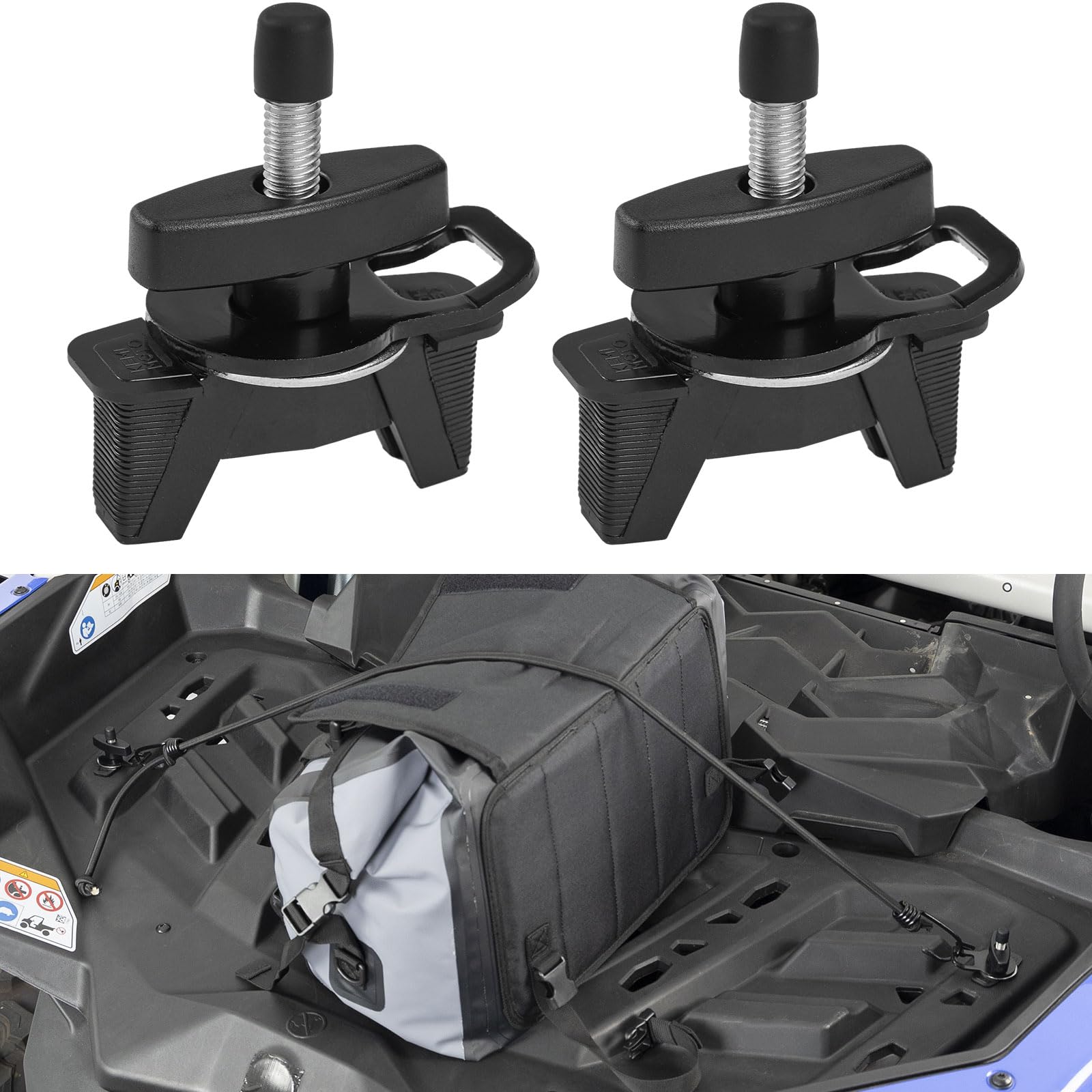 Kemimoto Expandable Anchor Mount, Tie Down Anchors Cargo Anchor Bed Tie Down Tab Kit Compatible With Can-Am Maverick, Defender, 