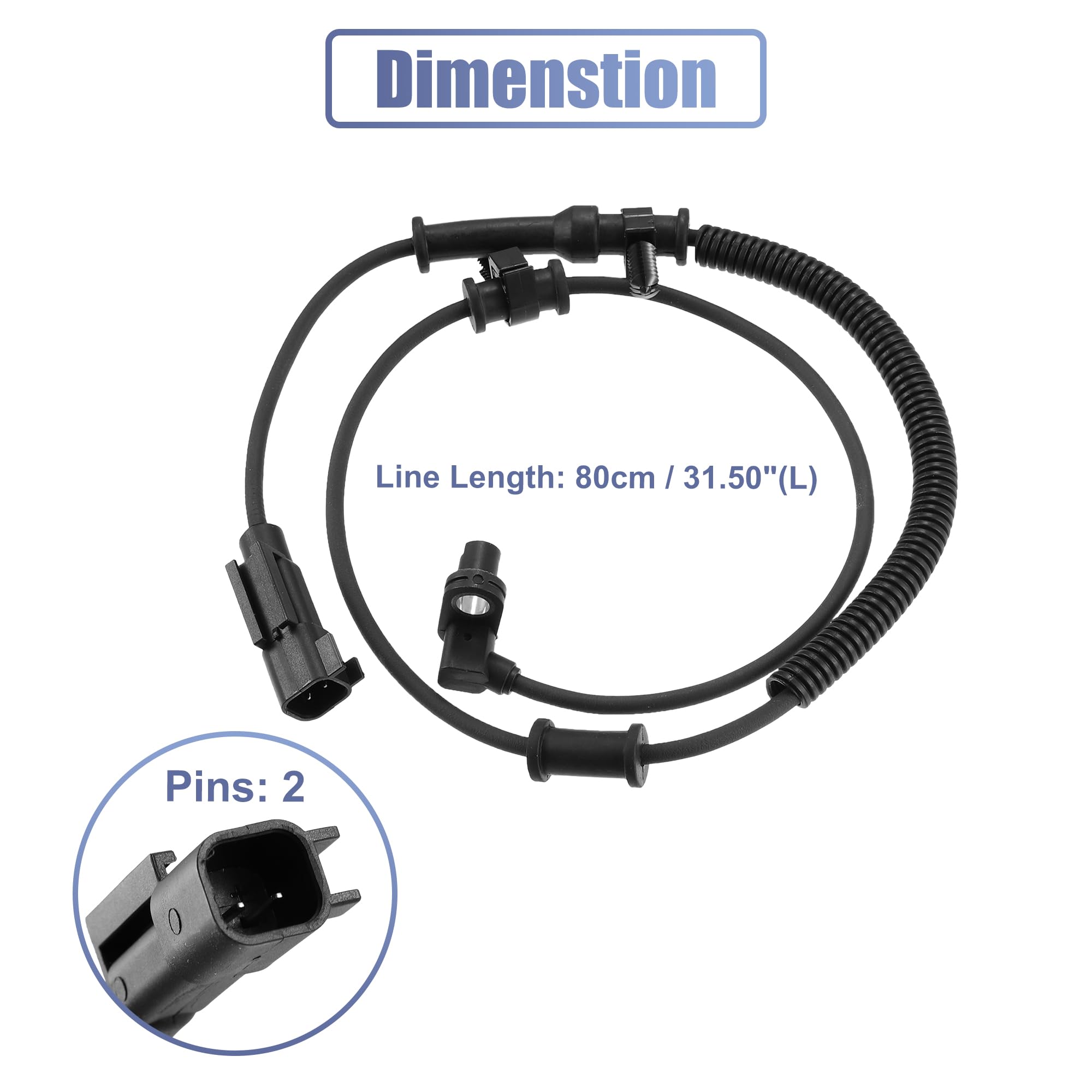 X AUTOHAUX 1pcs Front Left Right ABS Wheel Speed Sensor for Ram 1500 11-2012 for Dodge for Ram 1500 2009-2010 ALS2246 5S13330 2A