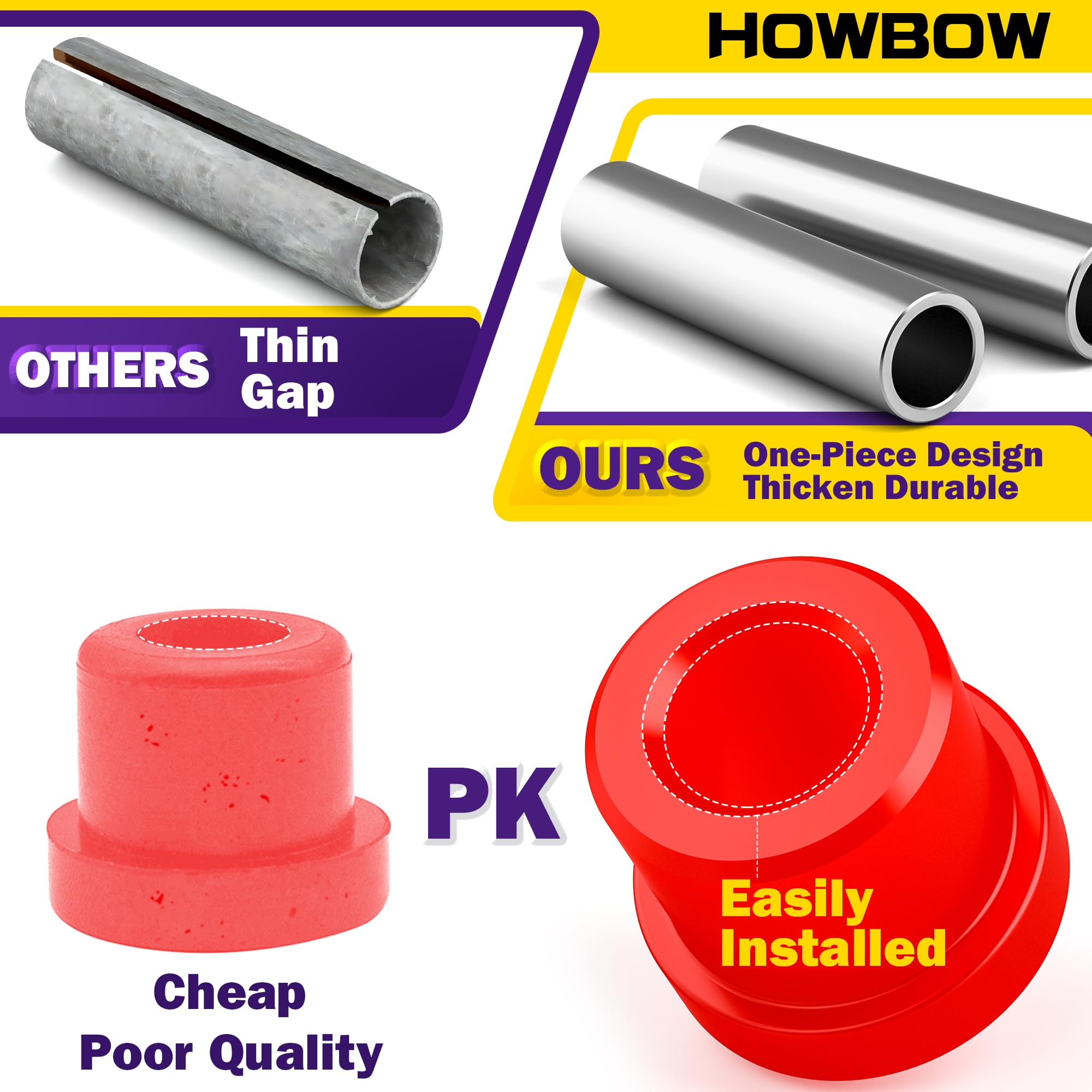 Ezgo Txt Spring Bushing Kit, Golf Cart Rear Leaf Spring Polyurethane Bushing and Sleeves for 1994-Up TXT and 1981-Up Club Car DS