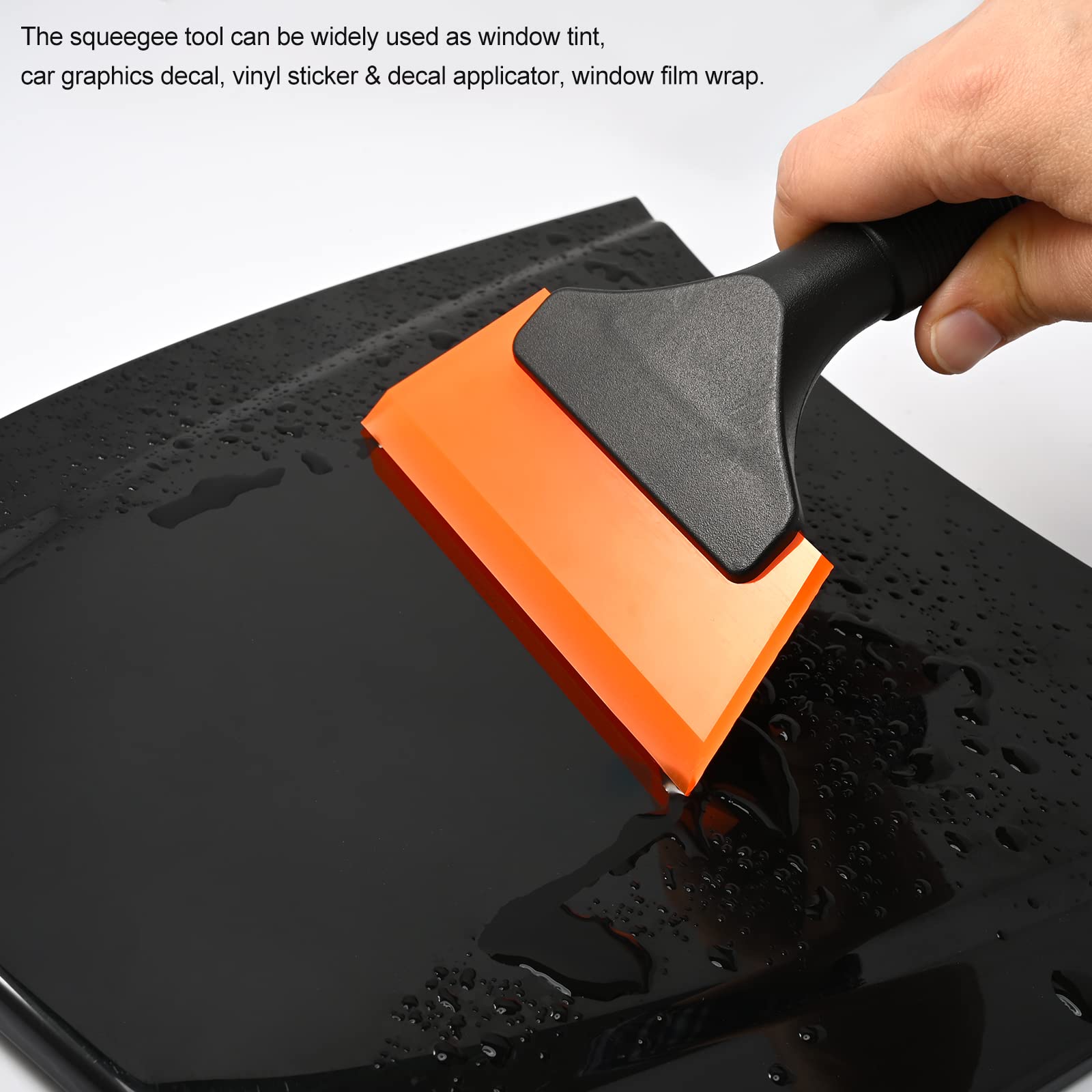 Ehdis Small Squeegee 5 Inch Rubber Window Tint Squeegee For Car, Glass, Mirror, Shower, Auto,Windows -Blue (Orange)