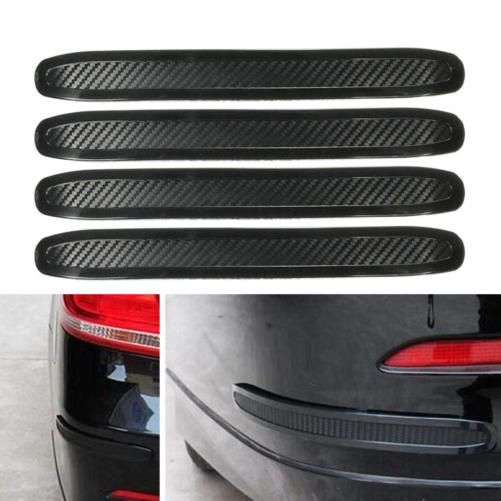 Sundan 4Pcs Black Anti-Collision Patch Bumper Guard Strip Anti-Scratch Bumper Protector Trim Universal For Cars Suv Pickup Truck