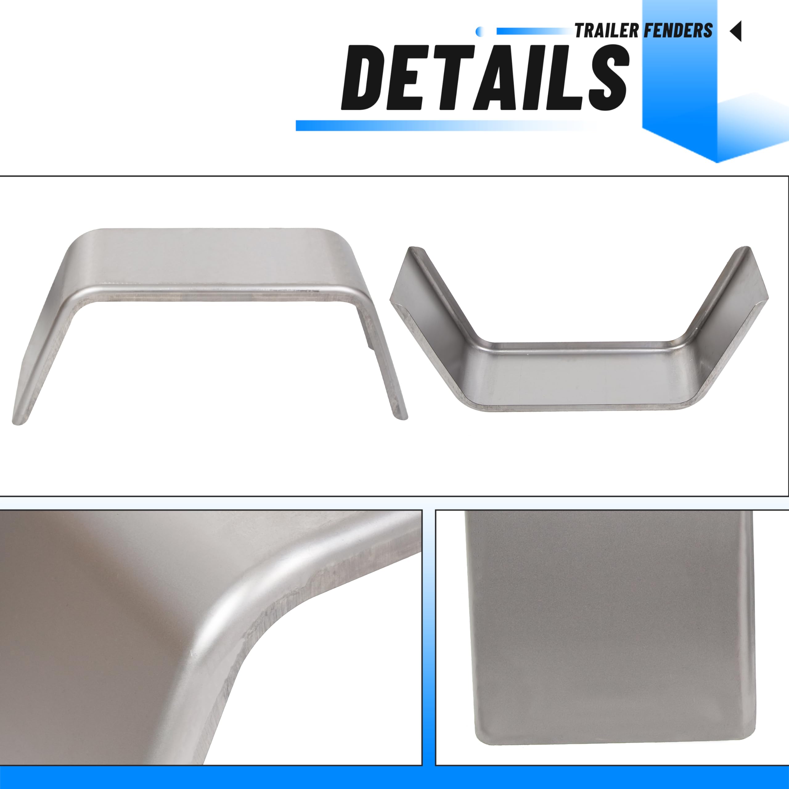 Ecotric Square Trailer Fenders For 14''-16'' Wheels 1 Pair