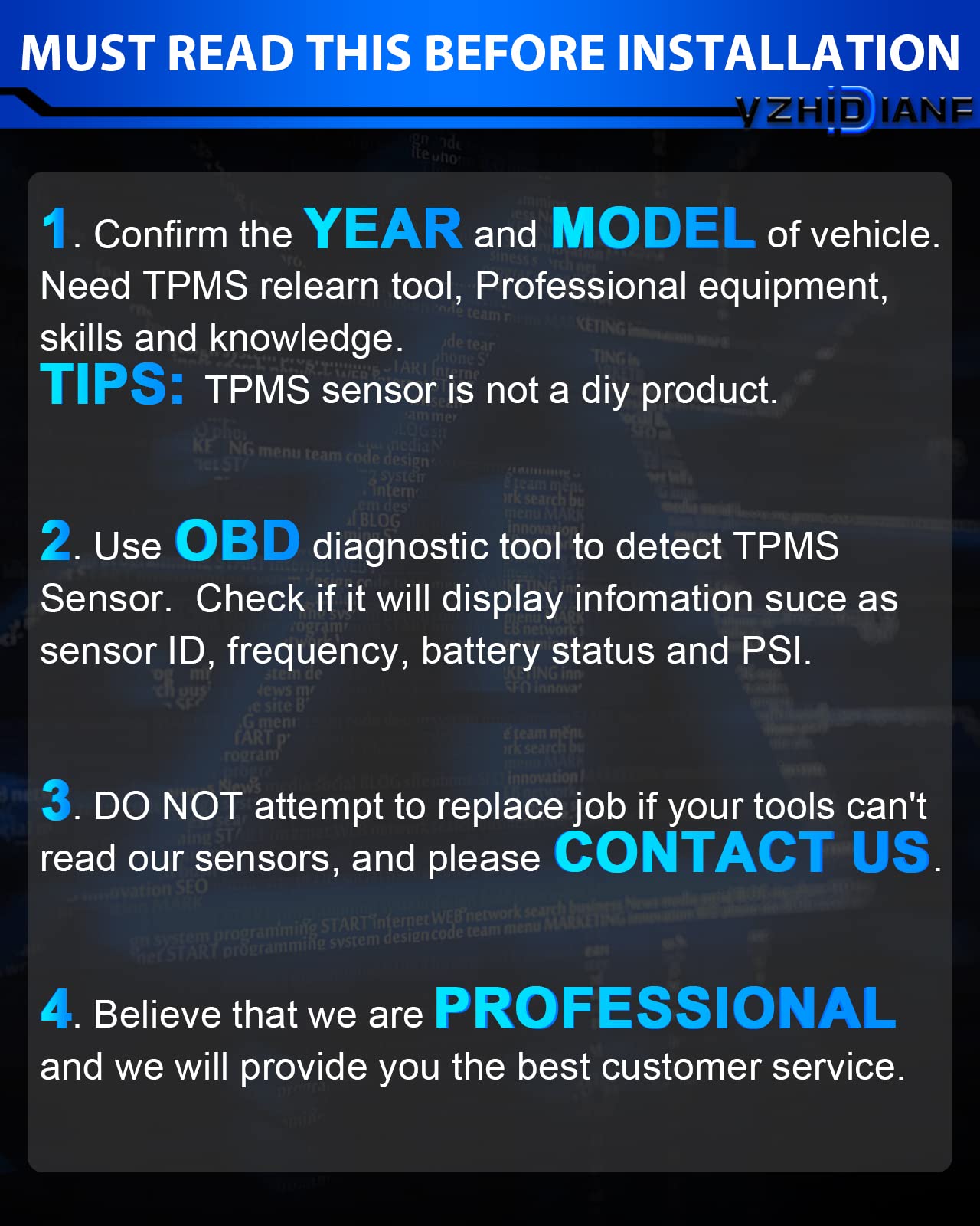 YZHIDIANF Pre-Programed TPMS Sensor for:-Toyota 2005-2015 Tacoma Camry 4Runner for:-RAV4 for:-Lexus IS250 2006-2015 RX350 for:-S