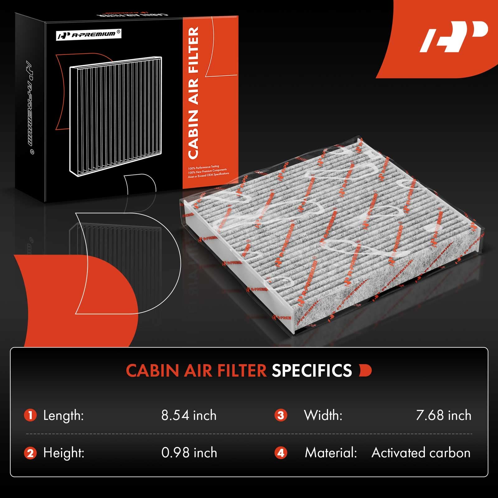 A-Premium 2-Pc Cabin Air Filter With Activated Carbon Compatible With Chrysler 200, Sebring & Dodge Avenger, Caliber, Journey &