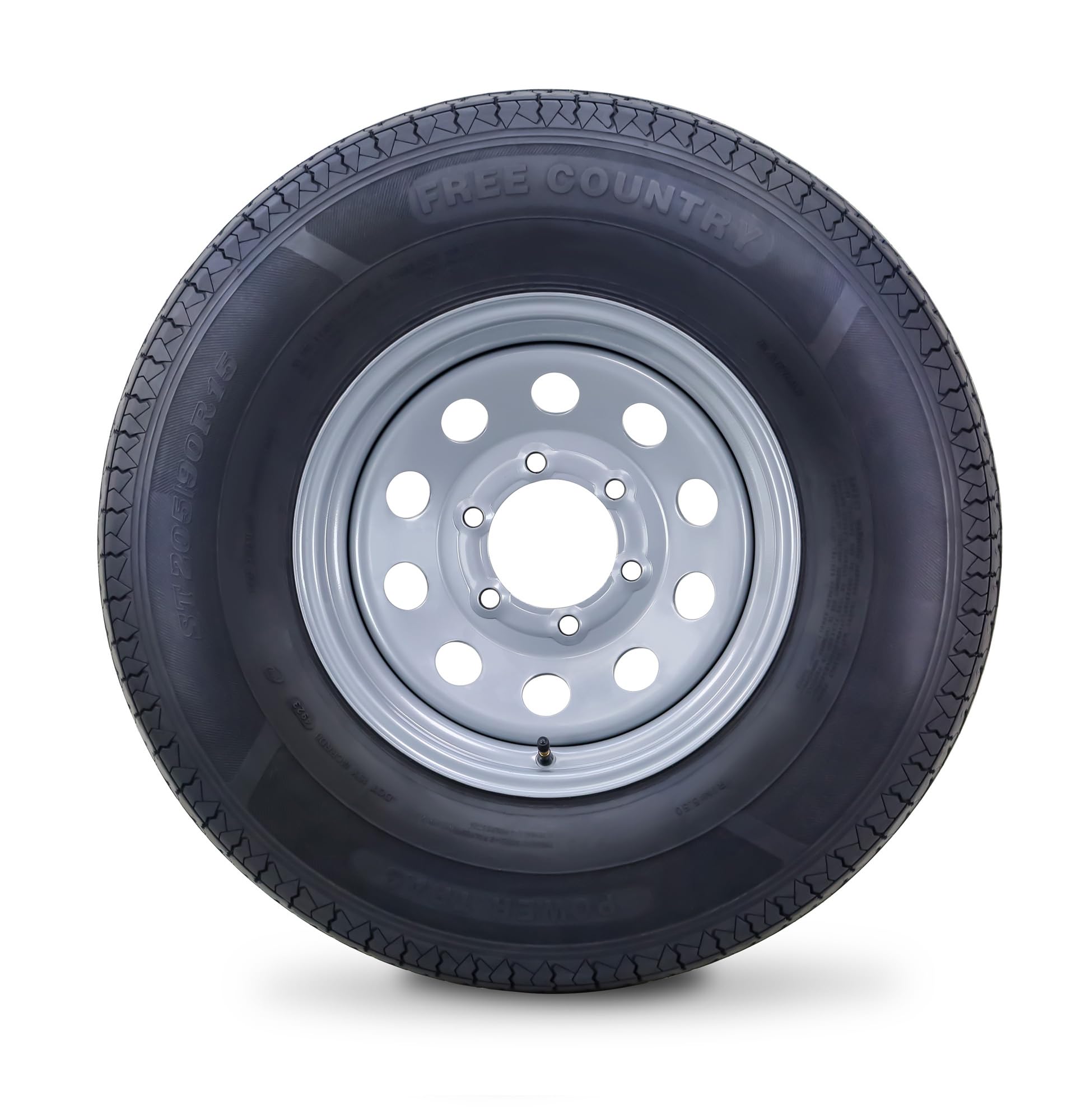 Free Country Trailer Tire Wheel Assembly ST205/90R15 10-Ply E 118L 6 Lug on 5.5 '' PCD Silver Mod Rim