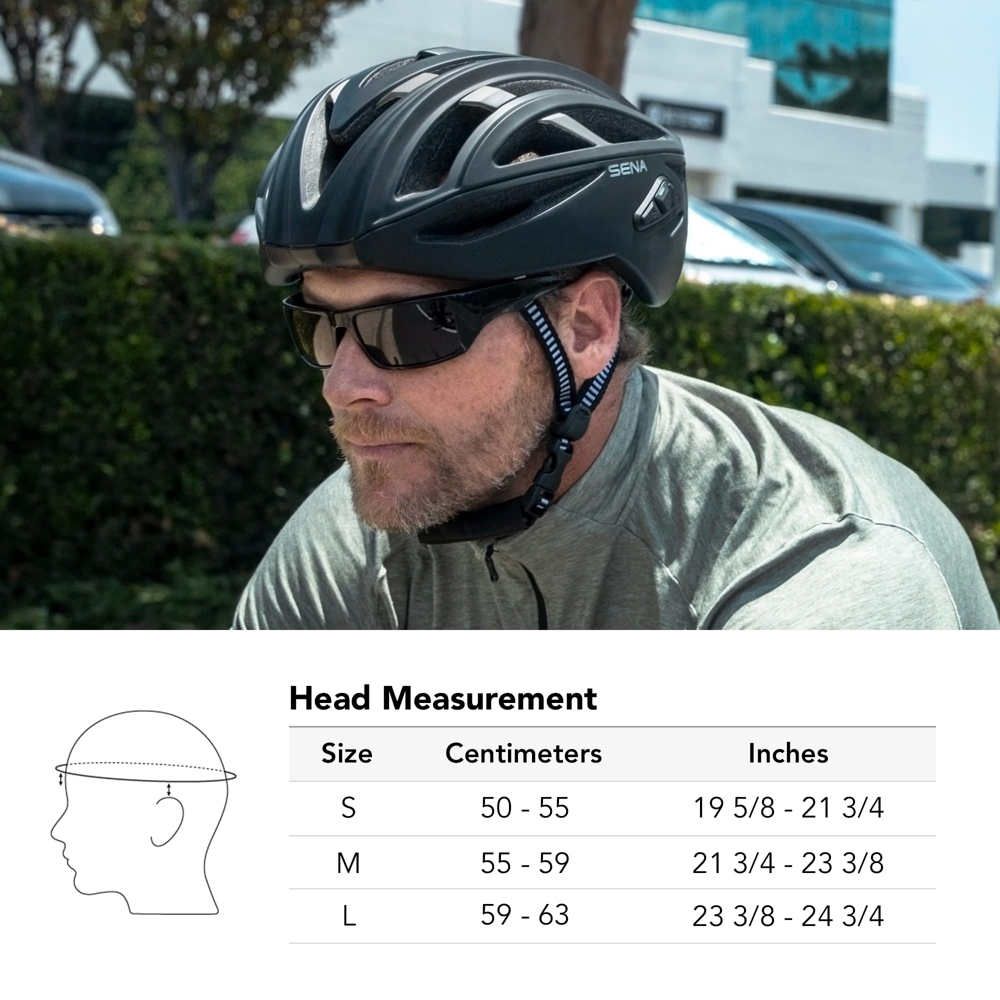 Sena R2X Smart Cycling Helmet with Alexa, Mesh Intercom, Polycarbonate, Large, Matte White