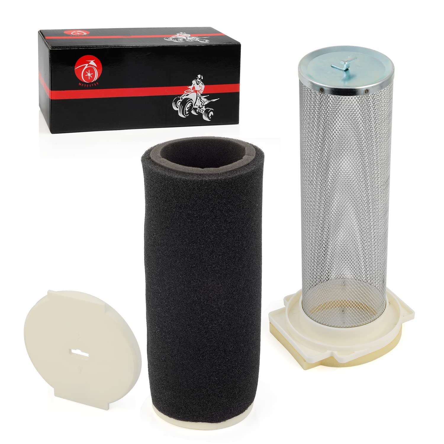 Air Filter & Guide & End Cap Kit For Yamaha Warrior Raptor Wolverine 350 Yfm 350 Grizzly 600 660 Yfm600 660 1987-2013 1Uy-14458-