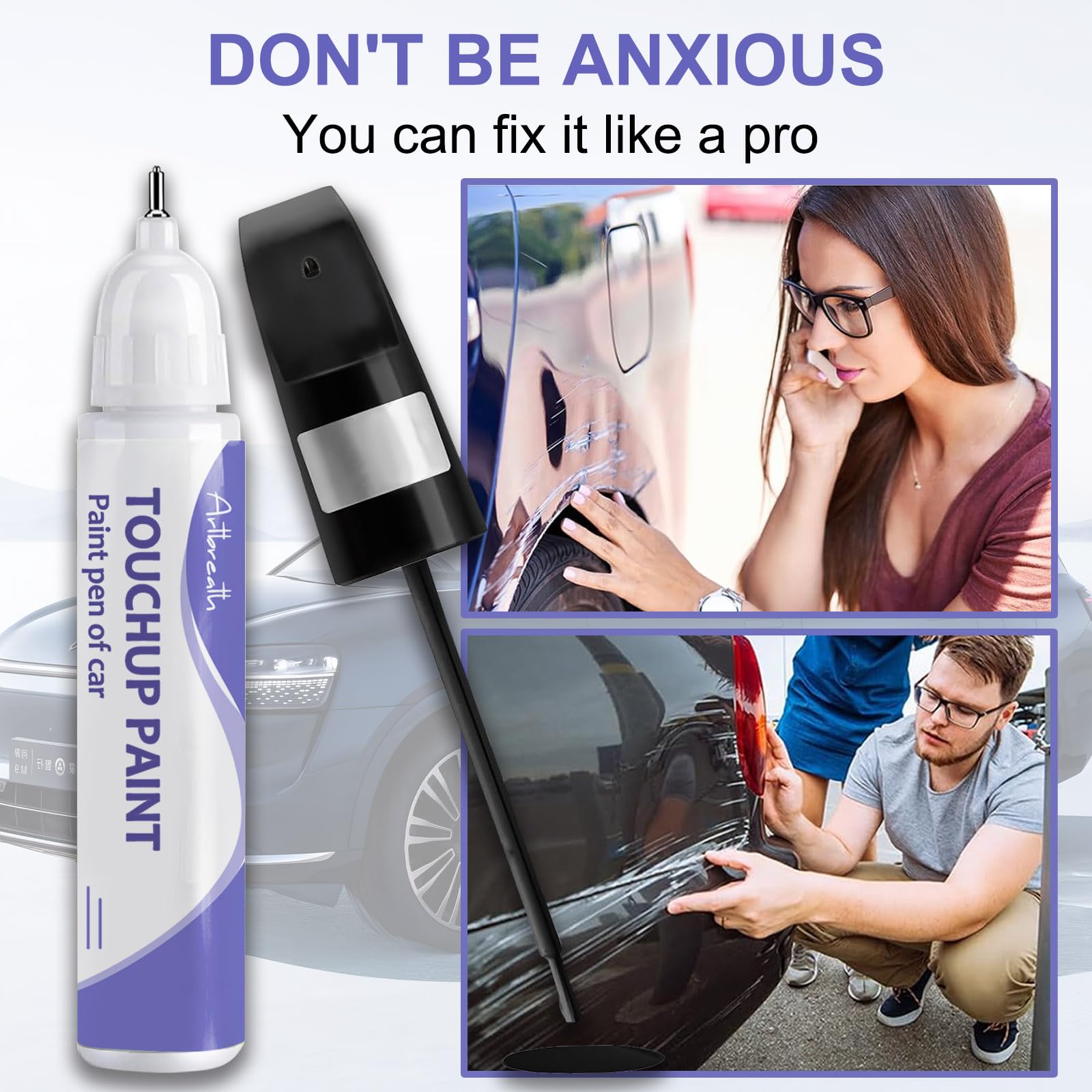 Touch Up Paint for Mercedes Benz Obsidian Black (197/9197)-Exact Match-Chips and Nicks TouchUp Paint Pen Scratch Repair Car Acce