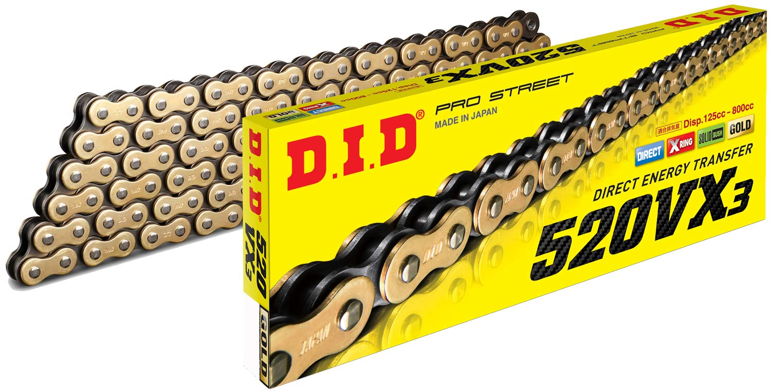Did 520Vx3 Gold X-Ring Chain 108 Link