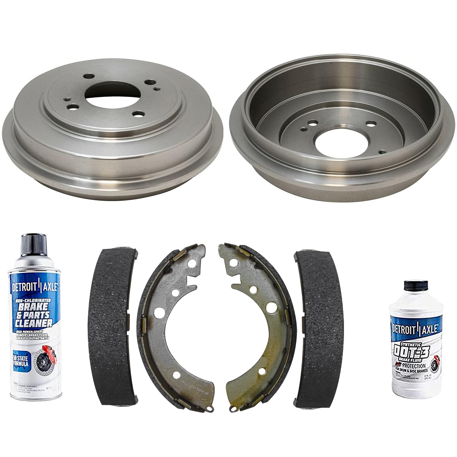Detroit Axle - Rear Brake Kit for L4 1.7L 01-05 Honda Civic Disc Brakes Drums 2001 2002 2003 2004 2005 Brake Shoes Replacement
