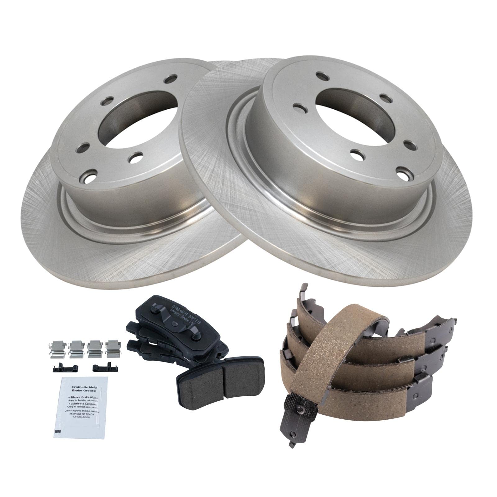 Trq Rear Brake Pad & Rotor Kit Compatible With 08-09 Dodge 07-14 Jeep 08-14 Mitsubishi