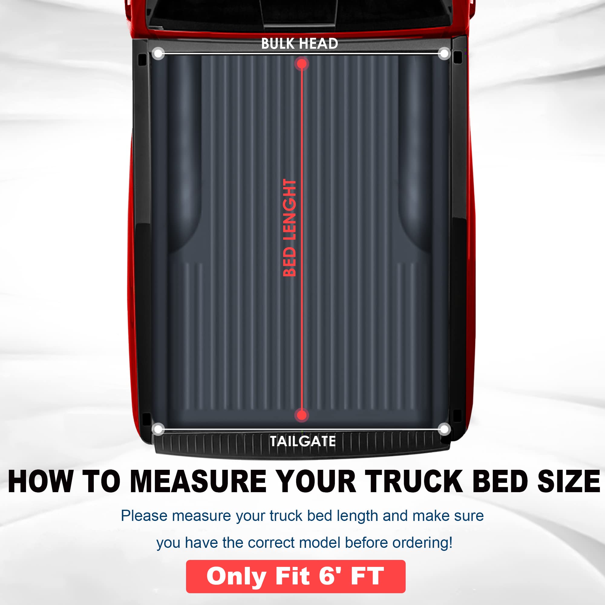 Mostplus Tri Flip Fold Soft Truck Bed Tonneau Cover Compatible With 2016 2017 2018 2019 2020 2021 2022 2023 Toyota Tacoma 6.2 Ft