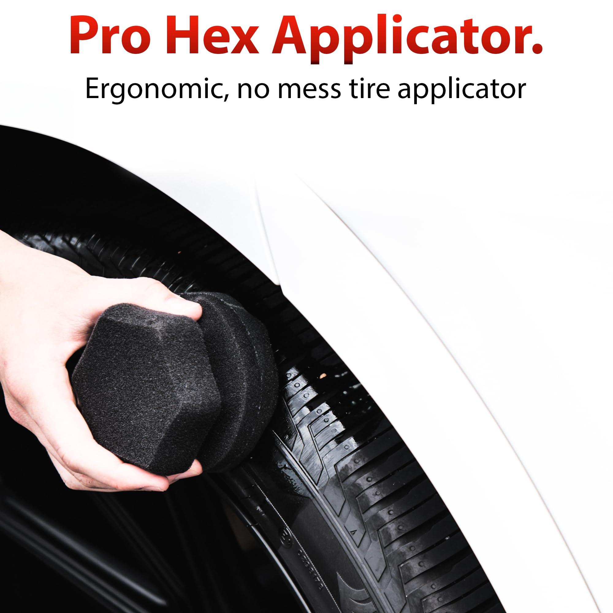 Adam 'S Polishes Pro Tire Hex Grip Applicator (3 Pack) - Tire Shine Car Detailing Foam Sponge Tool|Car Cleaning Supplies After C