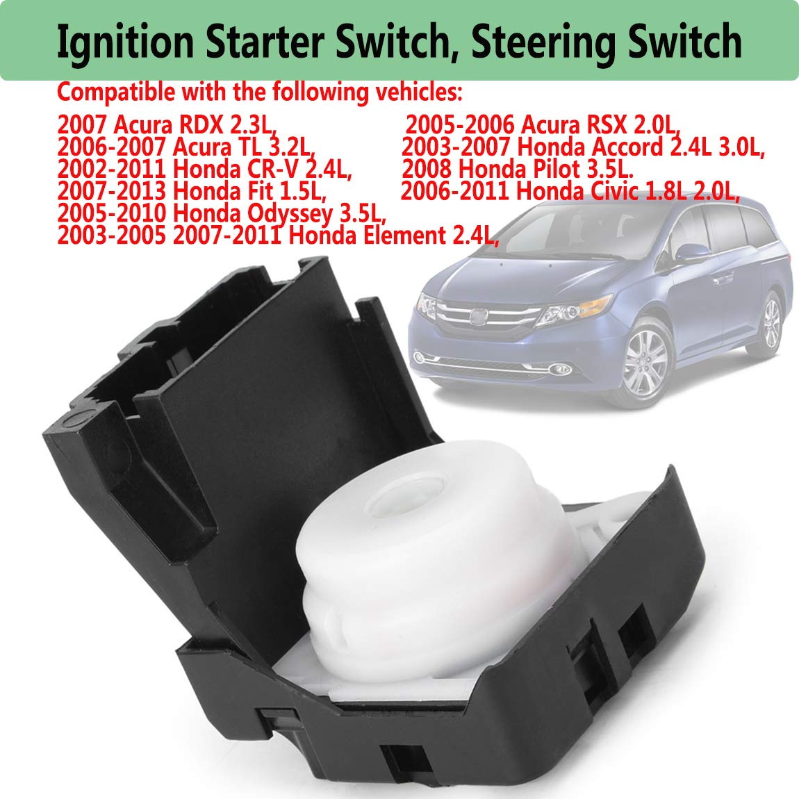 LIYYOO Ignition Starter Switch 35130-SAA-J51 Compatible with Acura RDX, Honda Accord, CR-V, Civic - Durable Plastic, Popular Color
