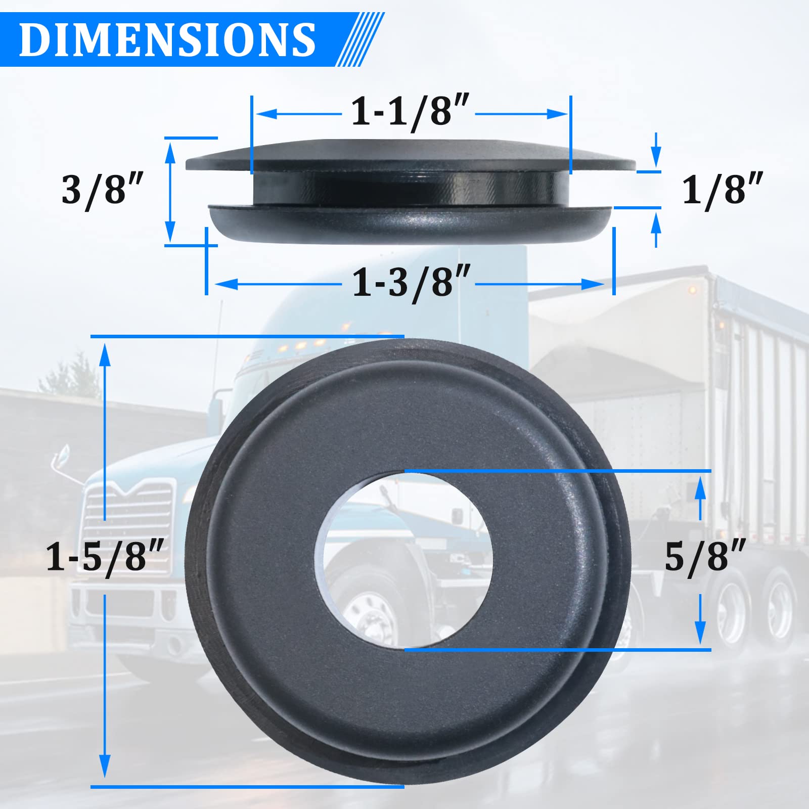 Yiachuii 20 Pcs Glad Hand Seals, Yiachuii Black Rubber Glad Hand Seals For Semi Trucks 10028