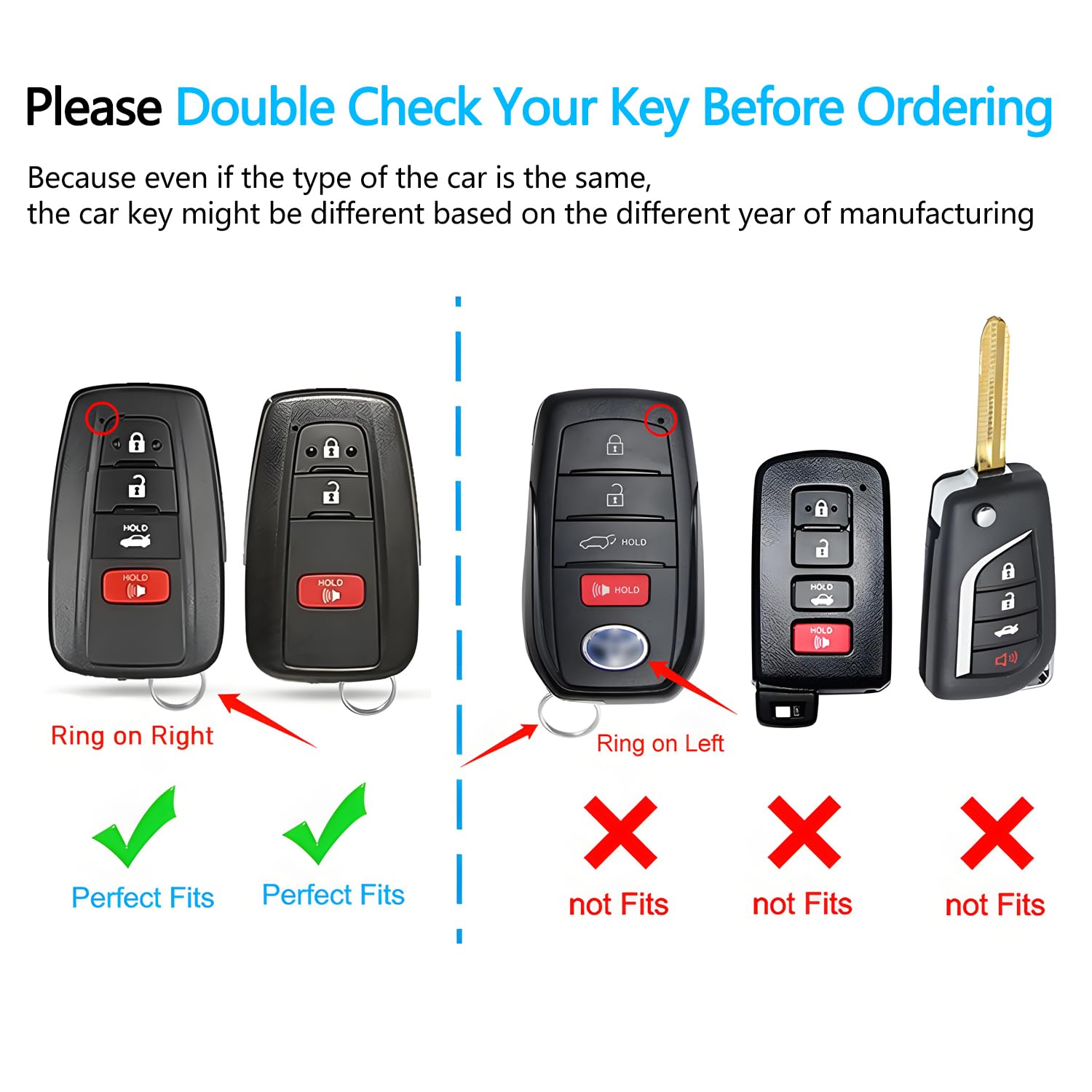 Autophone For Toyota Key Fob Cover With Keychain Soft Tpu Key Shell Case,For 2020-2022 Highlander Corolla Prius 2018-2024 Rav4 C