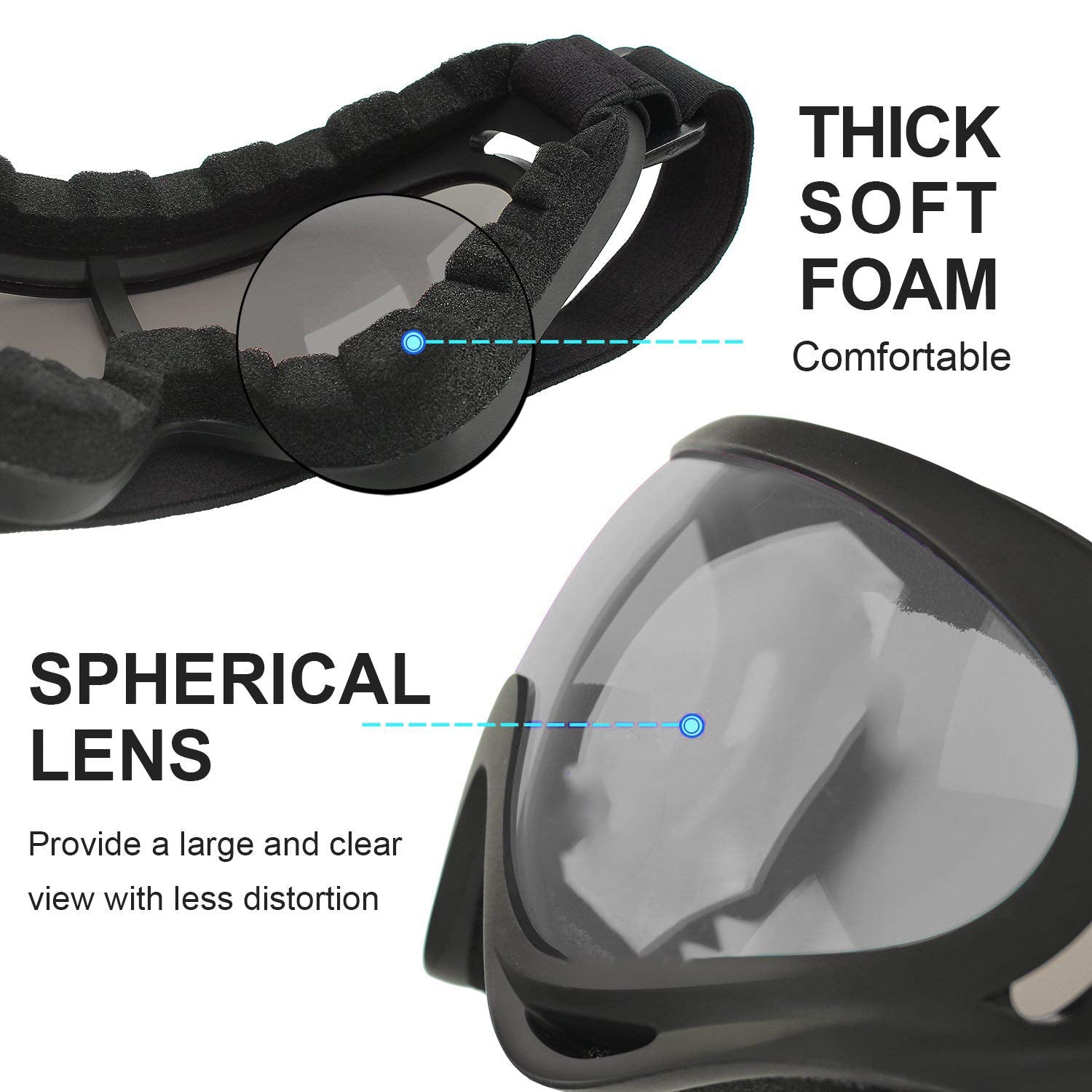 Ljdj Motorcycle Goggles,2 Pack Dirt Bike Atv Motocross Anti-Uv Adjustable Riding Offroad Protective With 2 Pack Neck Breathable