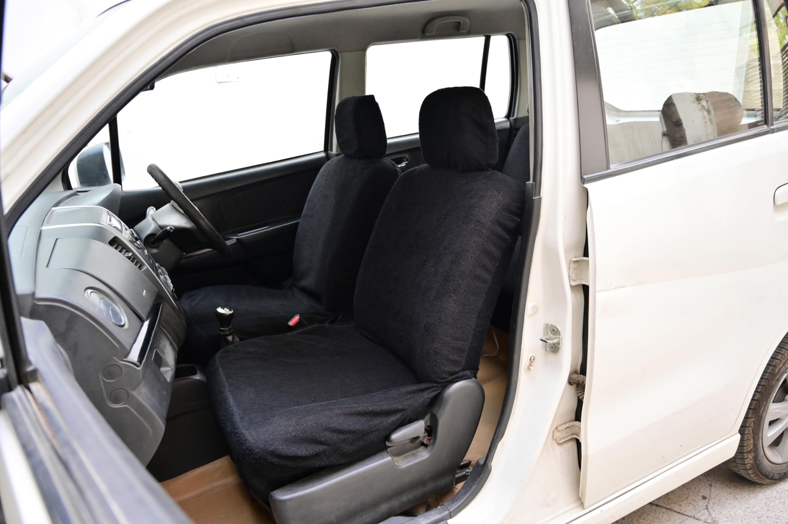 Atist Cotton Car Seat Cover for Ford Fiesta (5 Seater) (All Detachable Headrest) (Black)