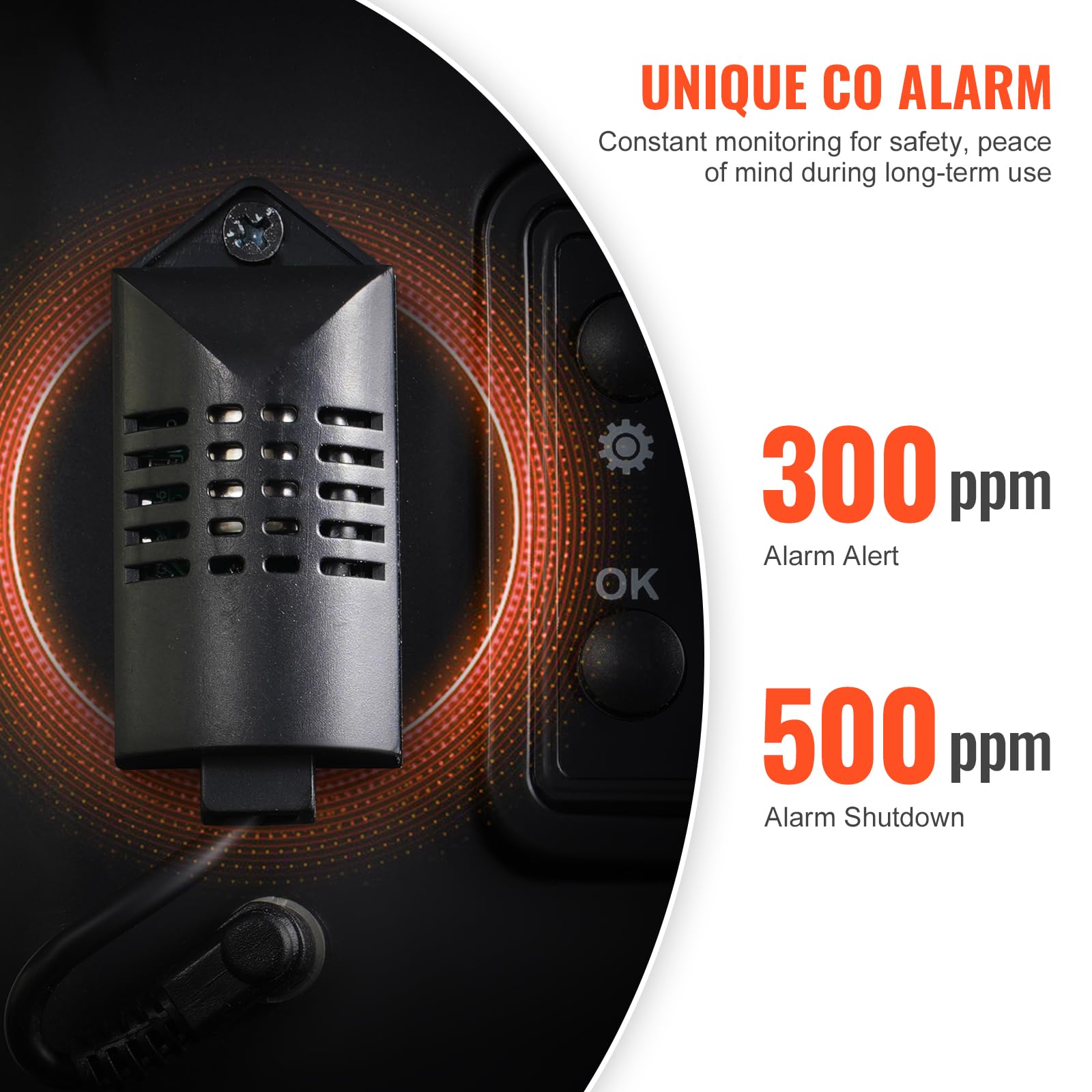 VEVOR 8KW Diesel Air Heater, 12V/24V, Bluetooth Control, CO Alarm, Portable, Black, Model CY5002