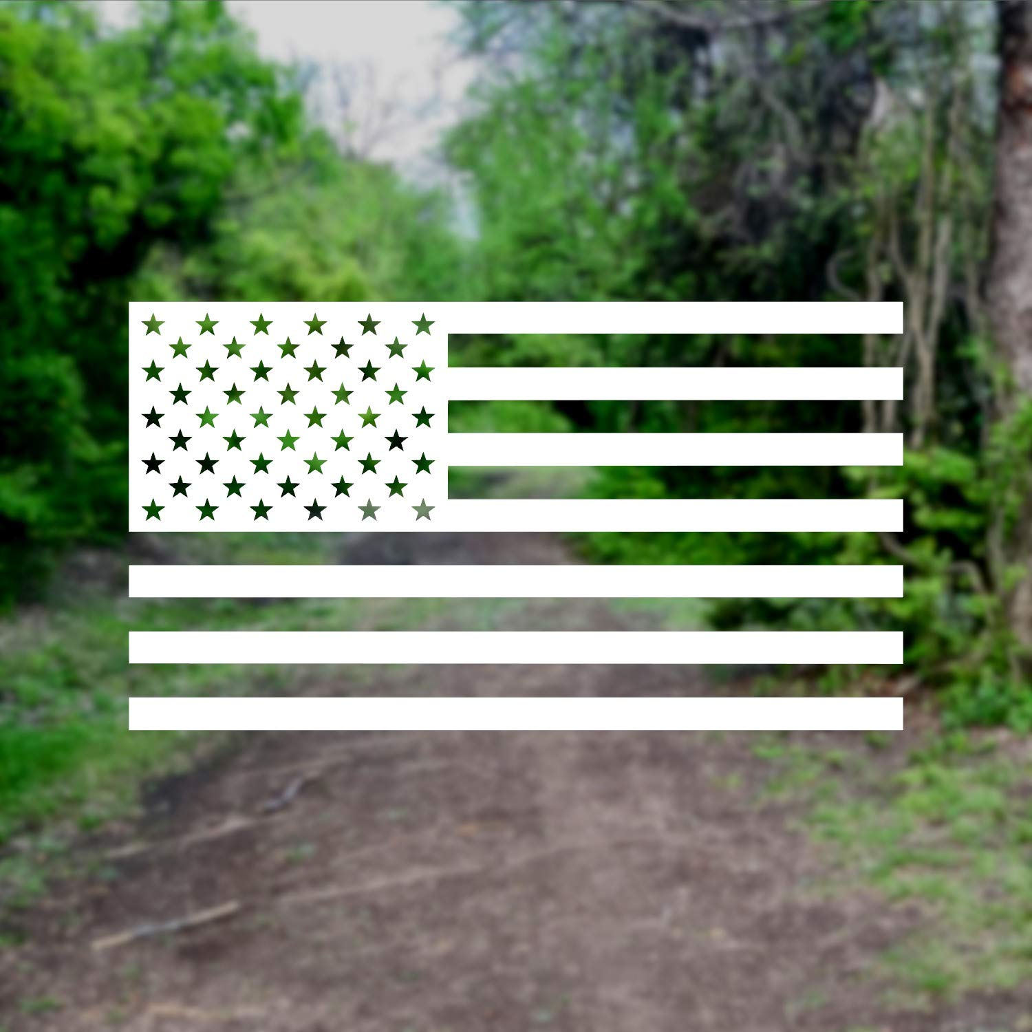 American Us Flag [Pick Color/Size] Vinyl Decal Sticker For Laptop/Car/Truck/Window/Bumper (7.5In X 4.2In, Gloss White)