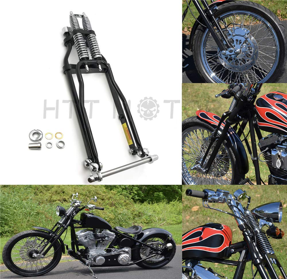 Httmt Sf002-I- Black Springer Front End -2' Under Stock Length Wishbone Compatible With H-D & Customs