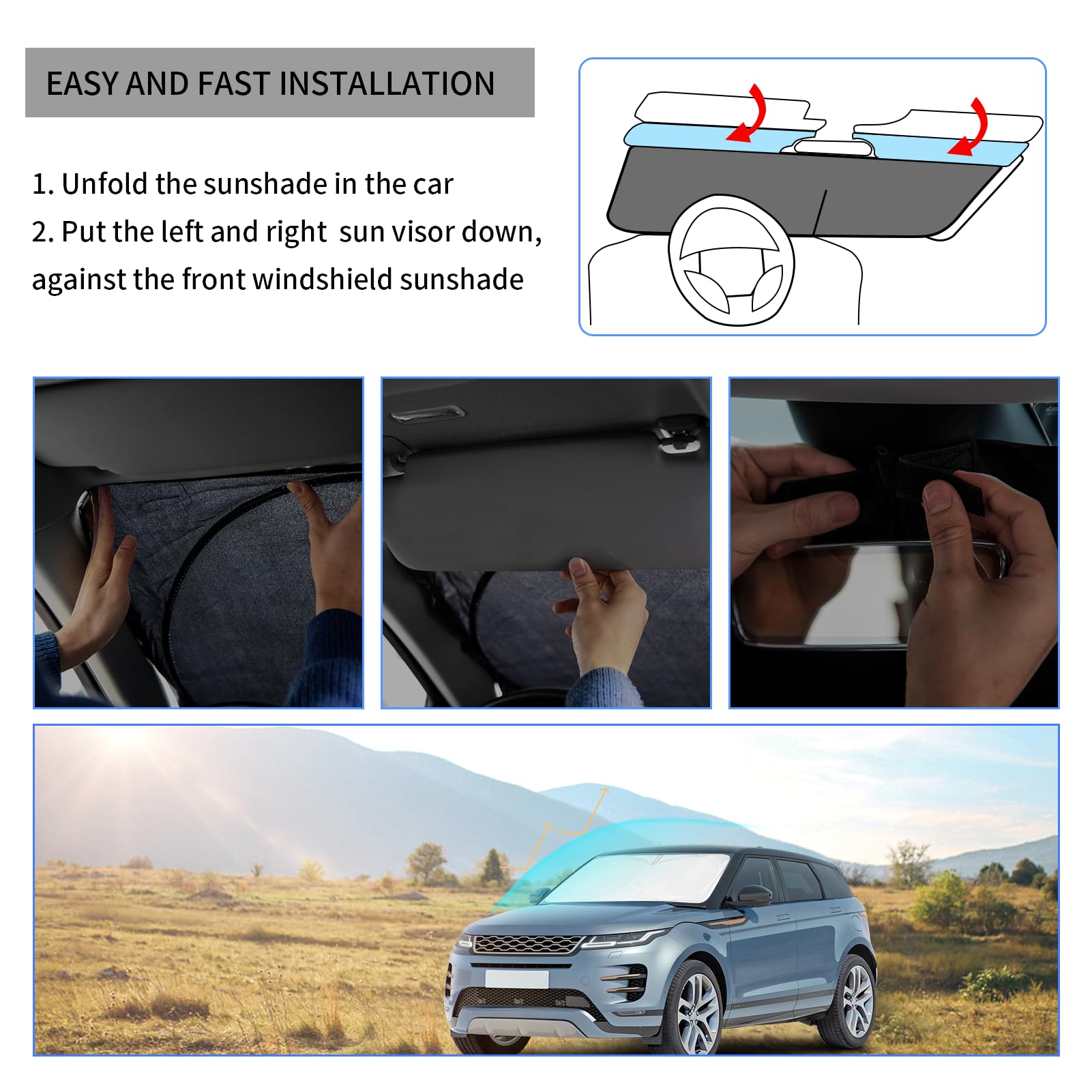 Insauto For Outback 2024 Window Sunshade Windshield Sun Shade For 2020-2023 Subaru Outback Windshield Cover Custom Fit Sun Visor