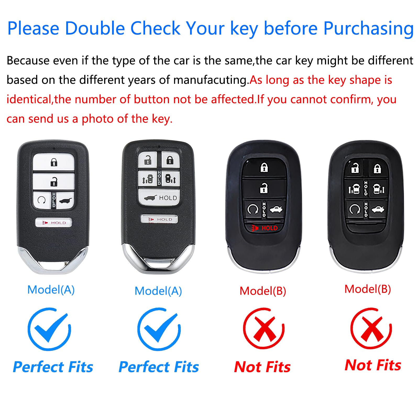 Ocezbiis For Honda Key Fob Cover,Keychain,Zinc Alloy Protection Car Key Shell Case Compatible With Honda Holder Smart Remote Ent