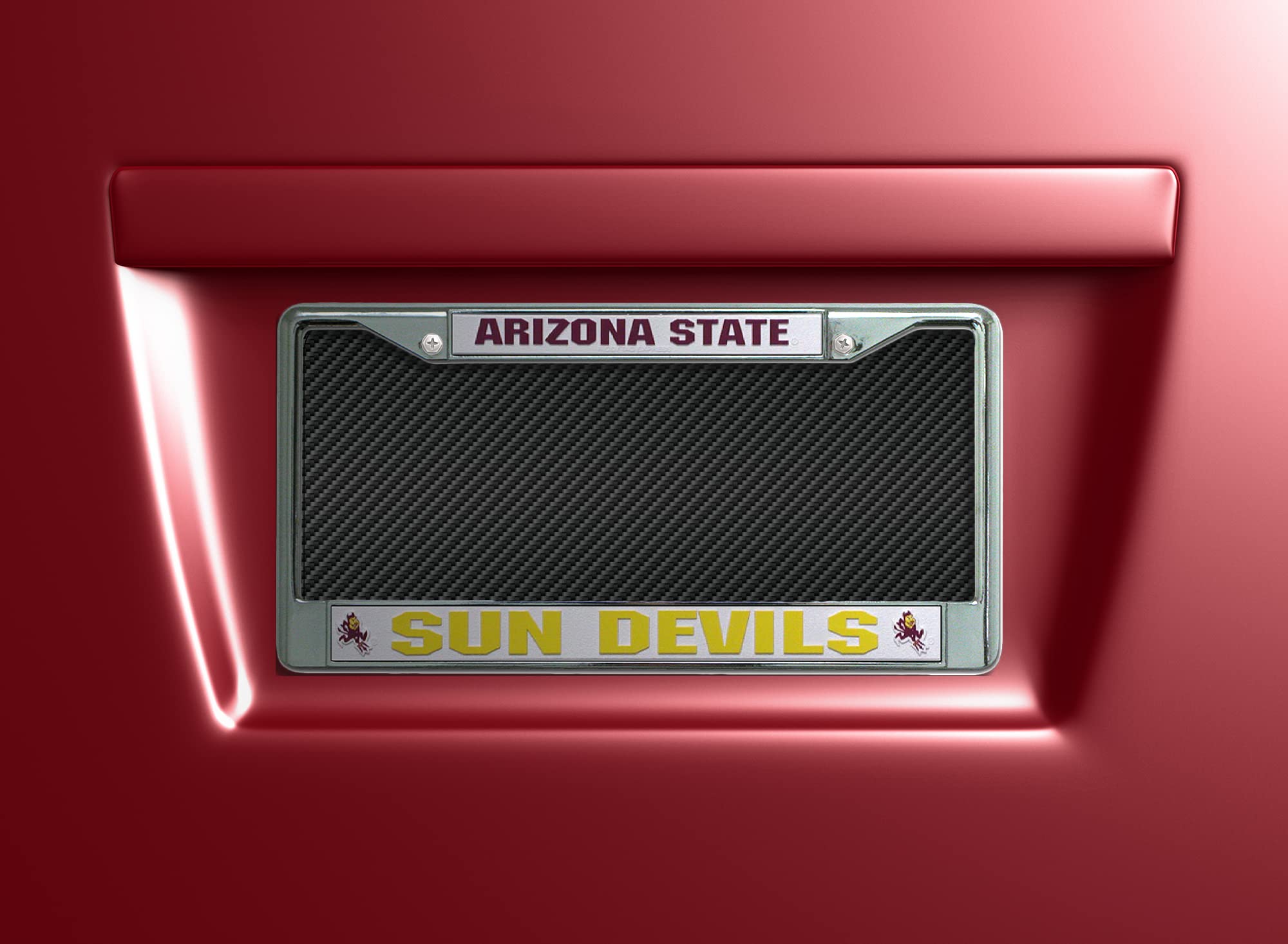 Rico Industries Ncaa Arizona State Sun Devils Standard Chrome License Plate Frame , 6 X 12.25-Inches