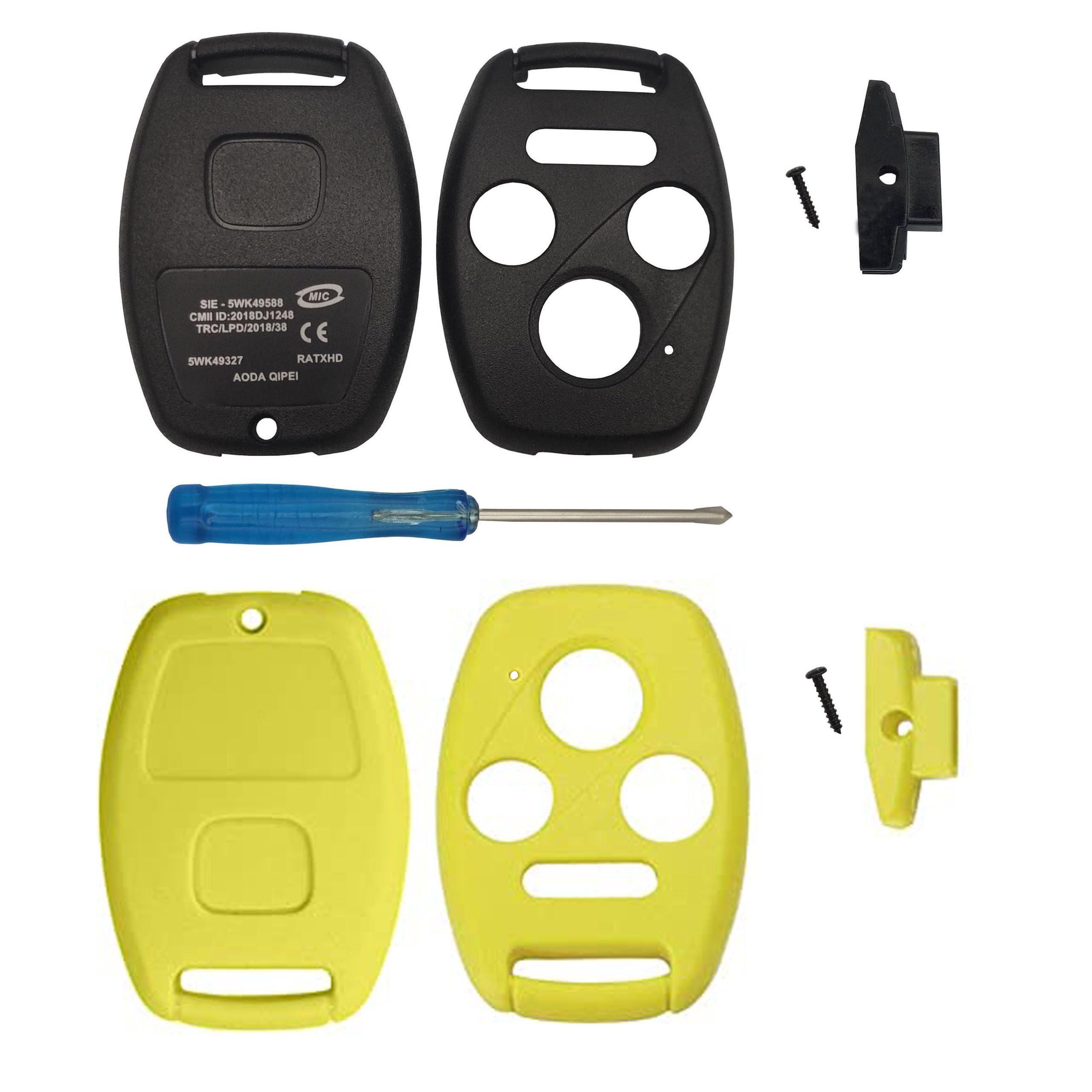 Binowen 3+1 Buttons Replacement For Key Fob Shell Keyless Entry Remote Honda Key Fob Case With Screwdriver Fit For Honda 2008-20