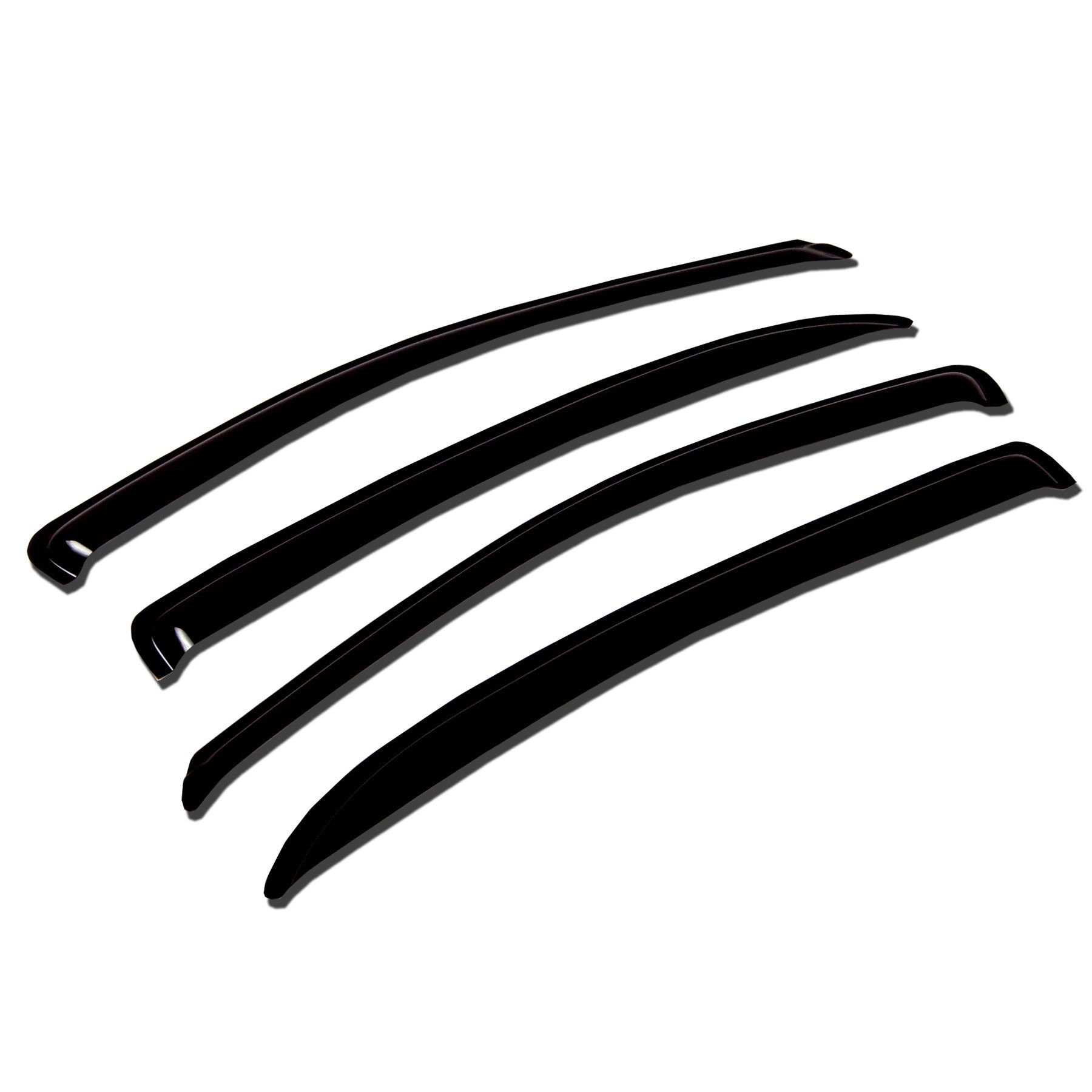 TuningPros WV-847 Window Visor Deflector Rain Guard Dark Smoke 4-pc Set