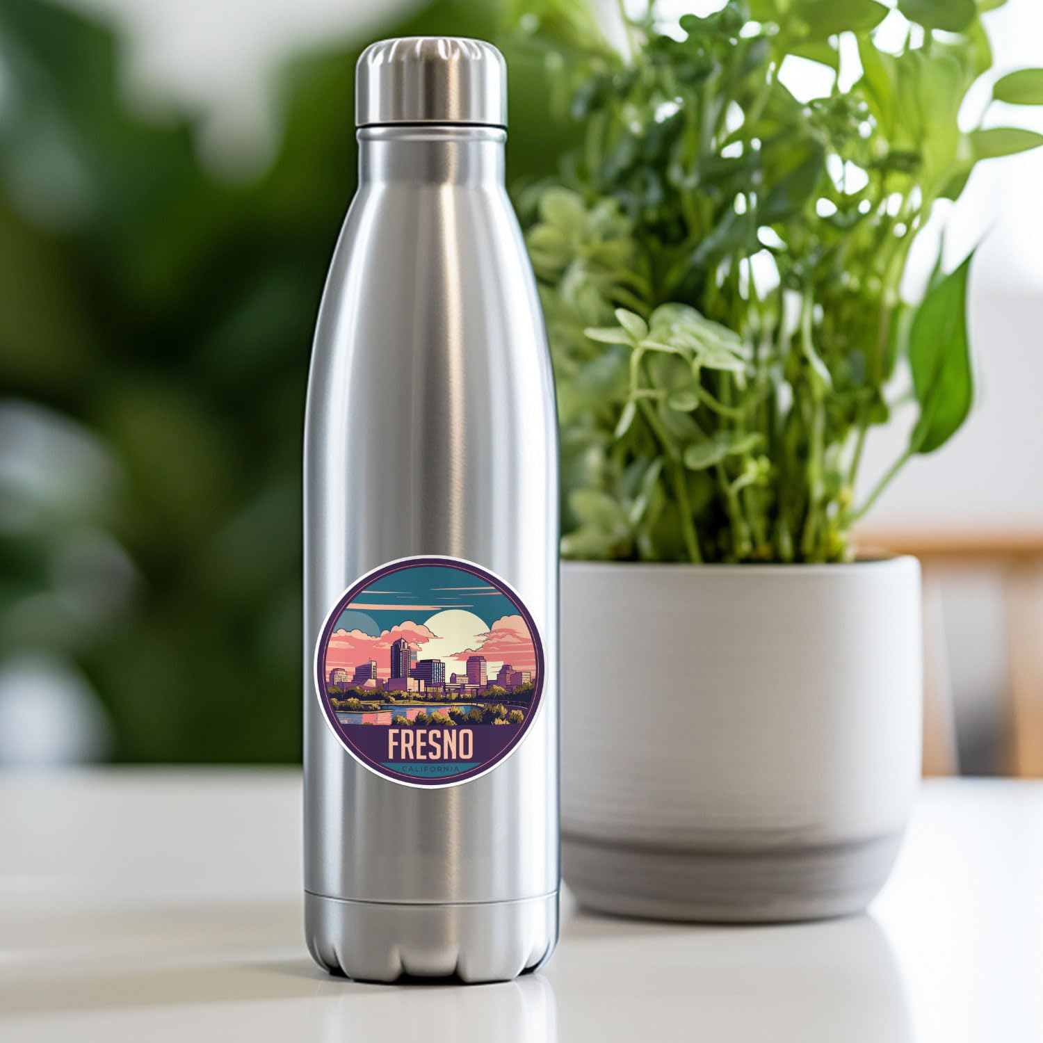 Fresno City Sticker - Waterproof Vinyl Decal for Car Bumper, Laptop, Water Bottle, Wall, and Window, Size - 5'' Longer Side