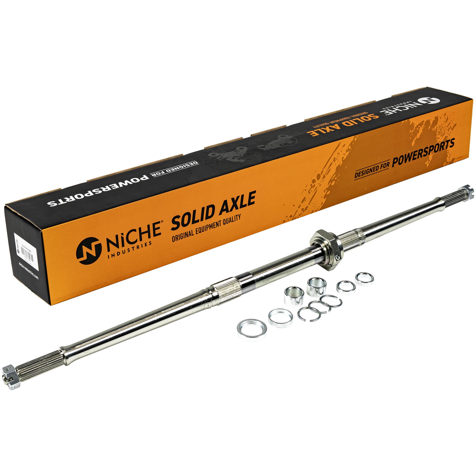 NICHE Adjustable Solid Axle for Yamaha Banshee Blaster Raptor 350, Gray, Grade 5140 Steel, Zinc Alloy Coated