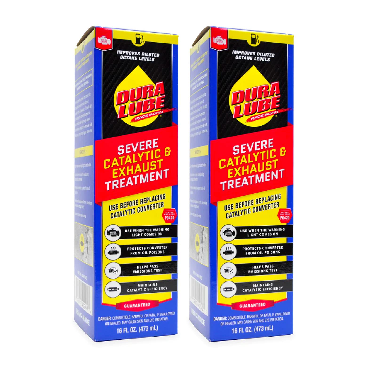 DURA LUBE 2 Pack Severe Catalytic & Exhaust Treatment Cleaner, 16 fl. Oz, Fuel Additive, Model HL-40240-02