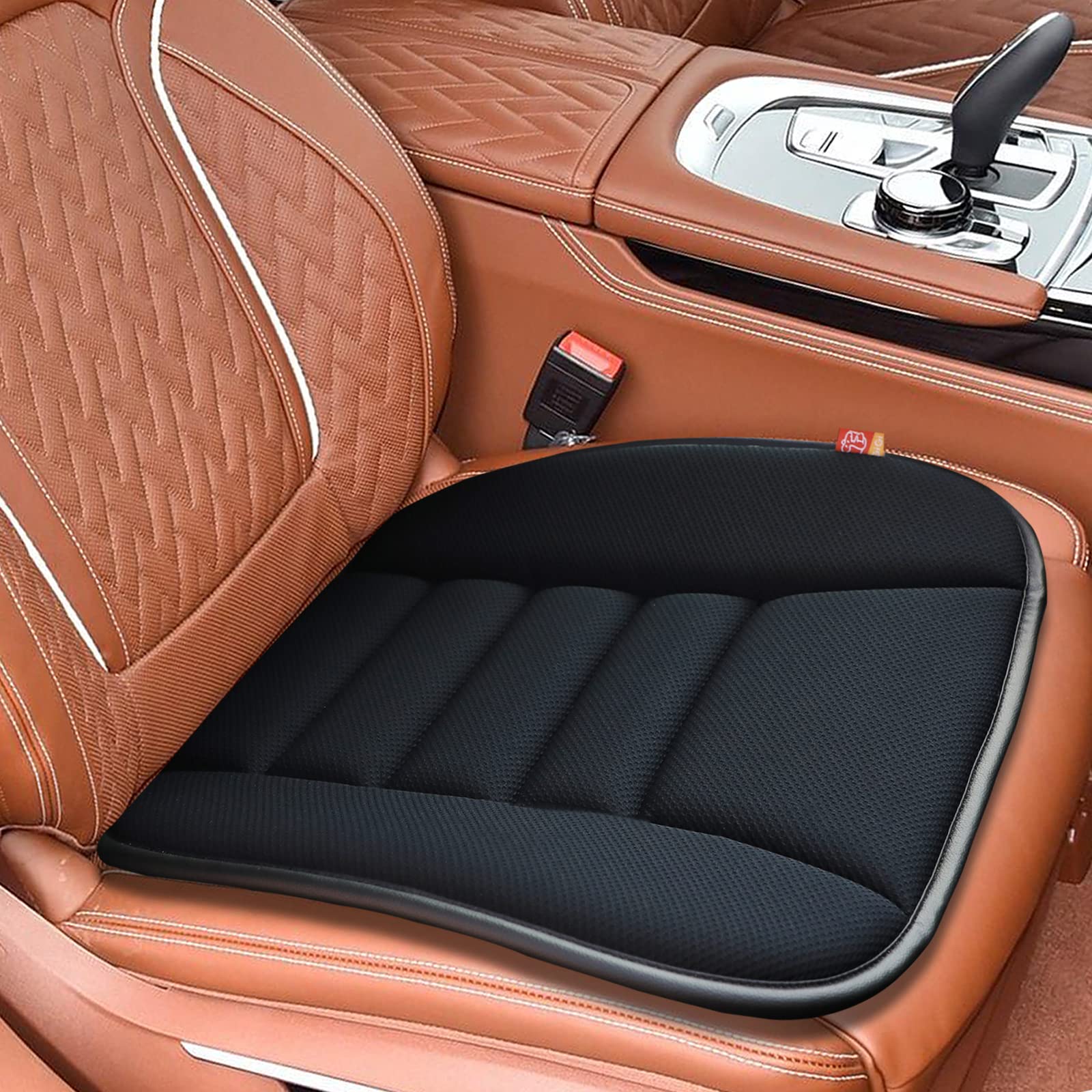 Raorandang Car Seat Cushion Memory Foam Thin Seat Cushion For Car Truck Seat Driver, 20X18.5X1.2 Inches, Black