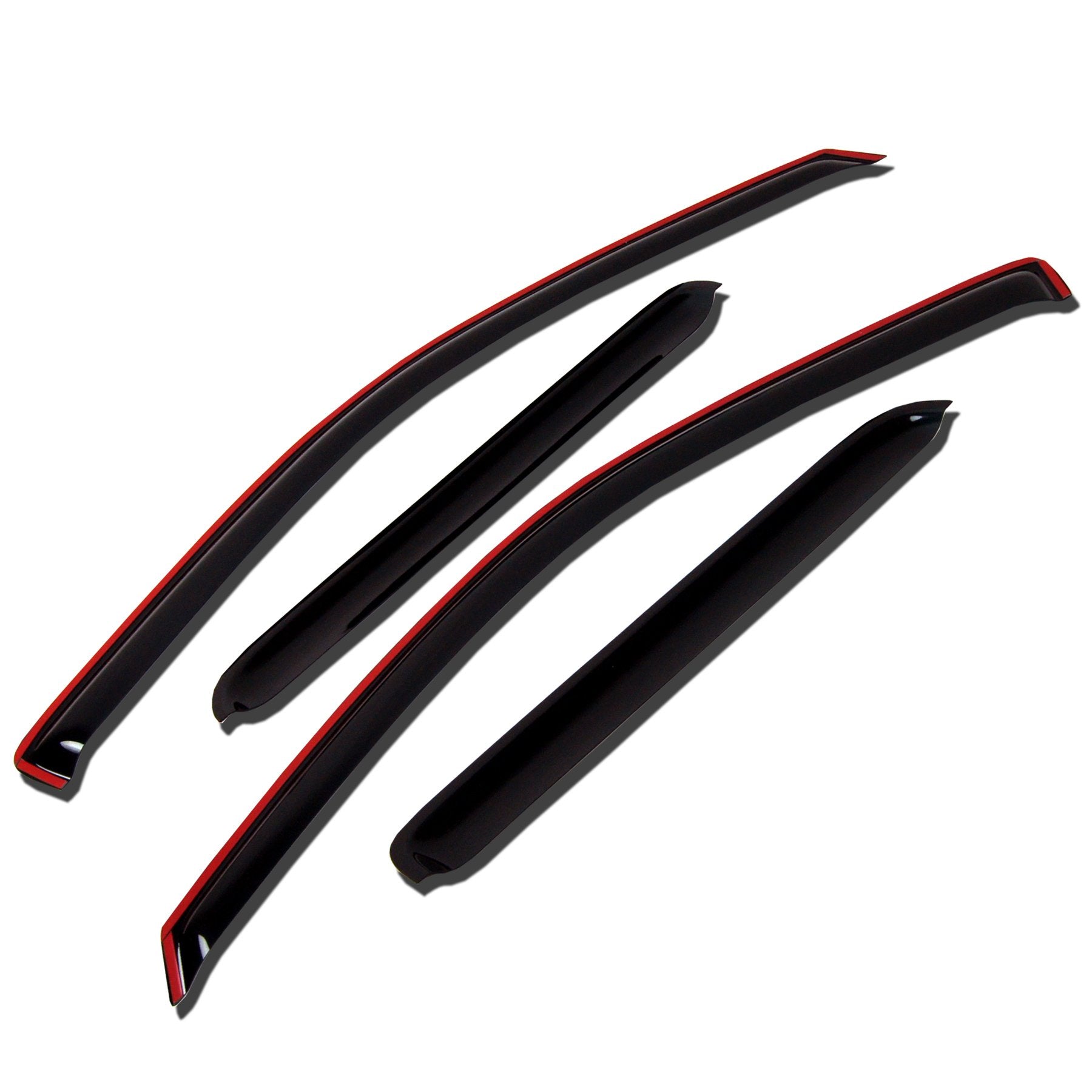 Tuningpros Wv-999 Outside Mount Window Visor Deflector Rain Guard Dark Smoke 4 Pcs