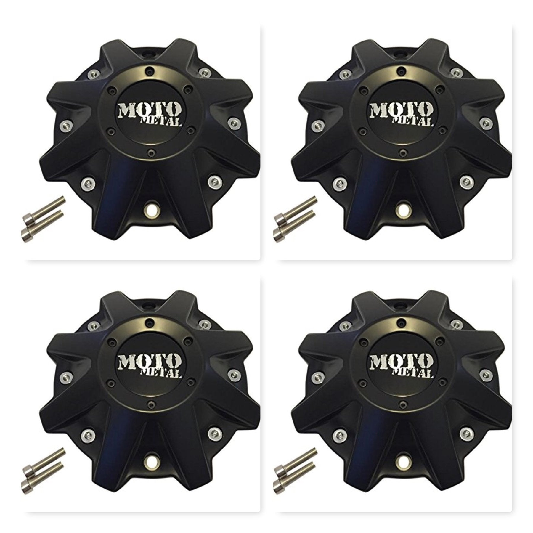 4 Pack Moto Metal 970 479L214 Bp-479-Moto Satin Black Wheel Center Cap Ht 005-019