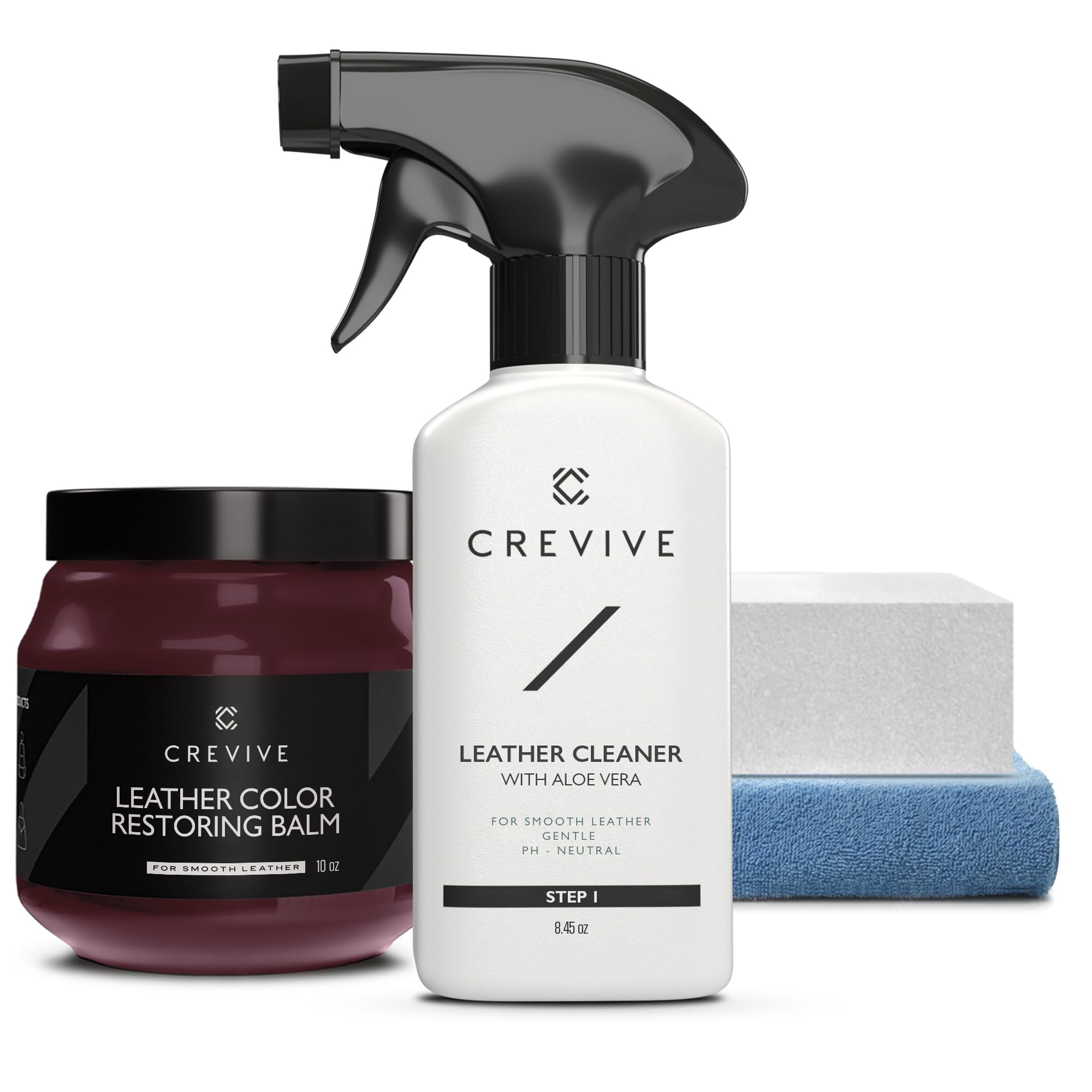 Crevive Leather Recoloring Balm Cherry 10 Oz - Leather Color Restorer - Leather Restorer For Couches - Leather Balm Cherry