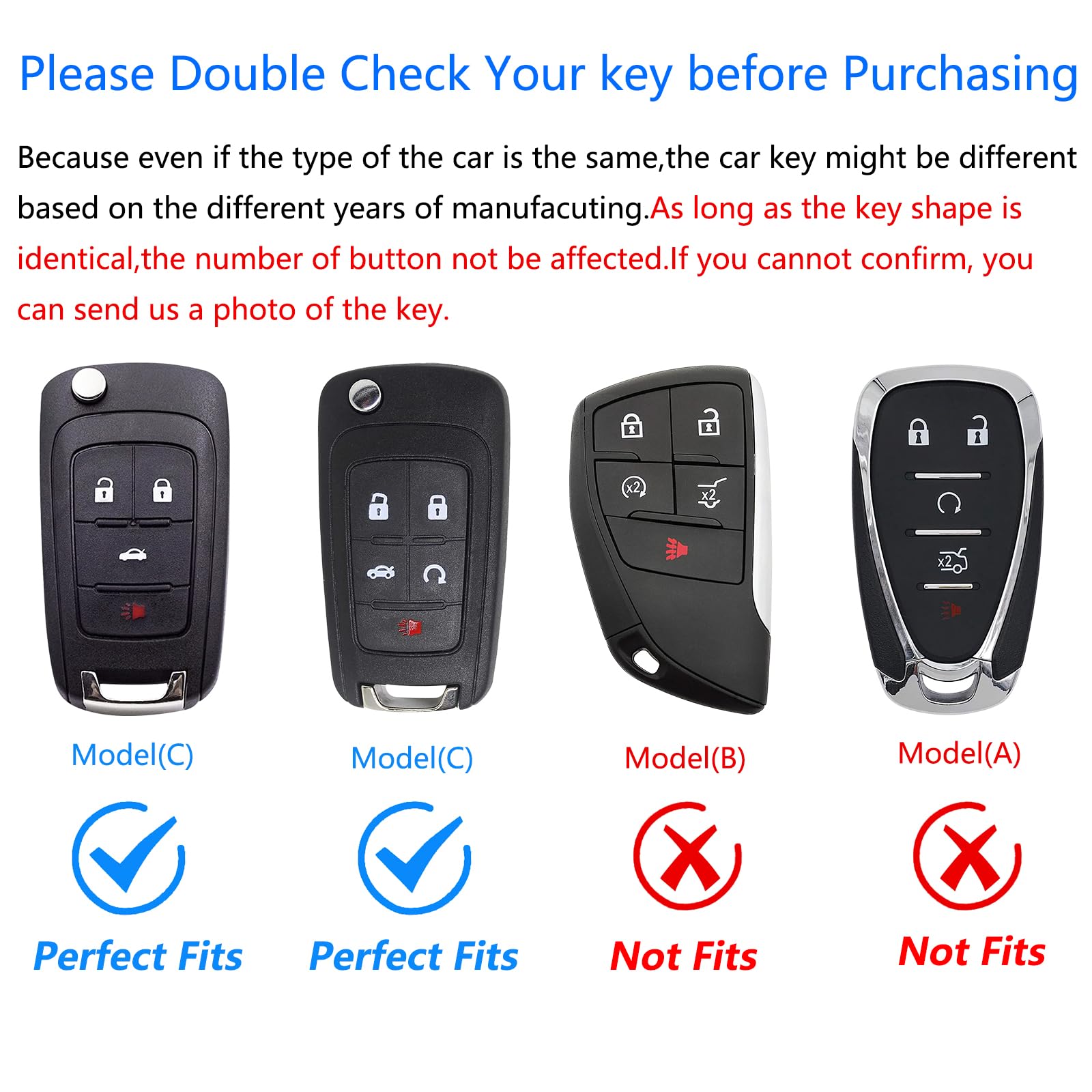 Ocezbiis Key Fob Cover for Chevy/Buick/GMC - Zinc Alloy Protection, Style C, Purple Color