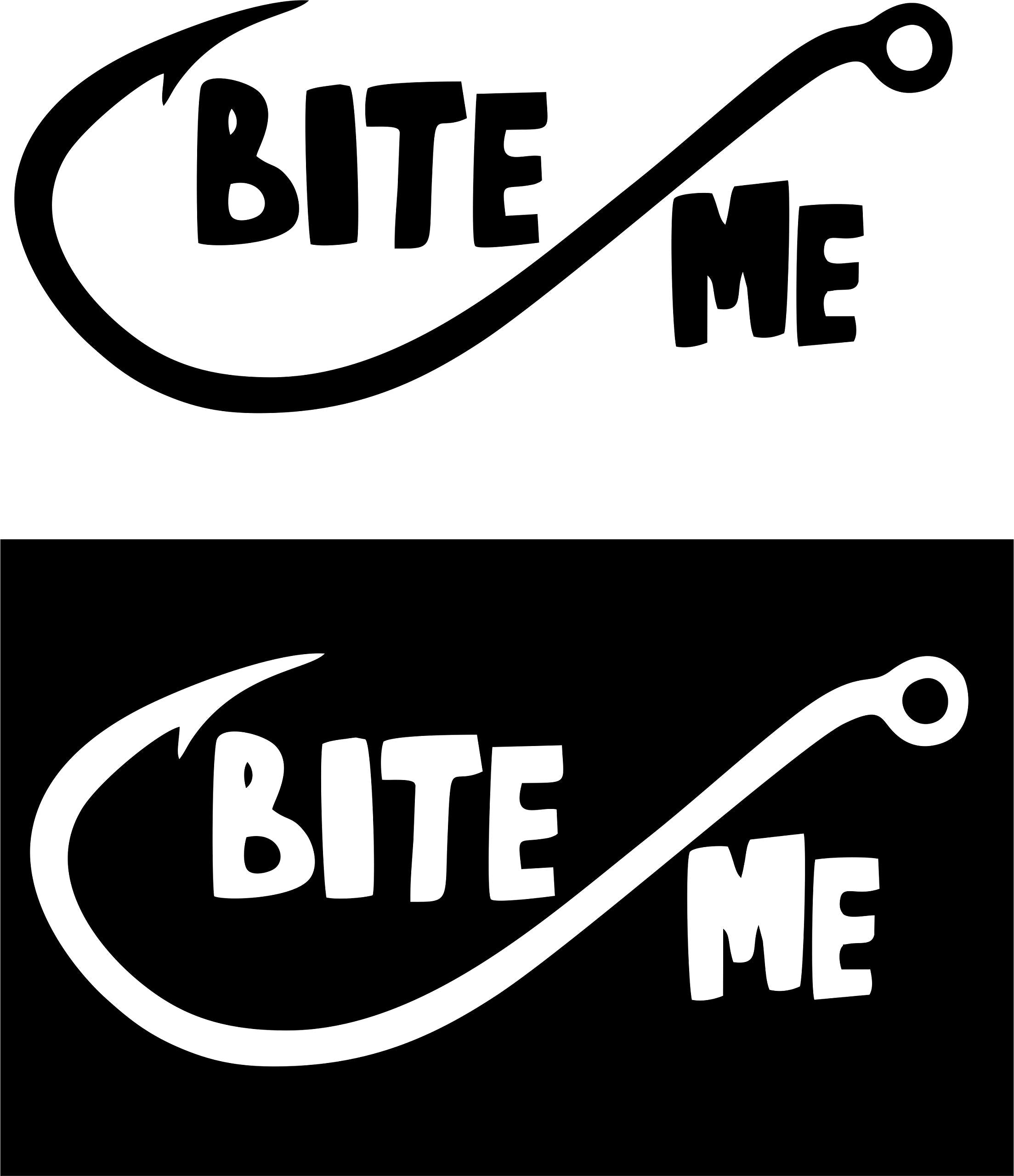 Bite Me Decal Fishing Car Truck Automotive Window Vinyl Decal Bumper Sticker (3 X 6.5)