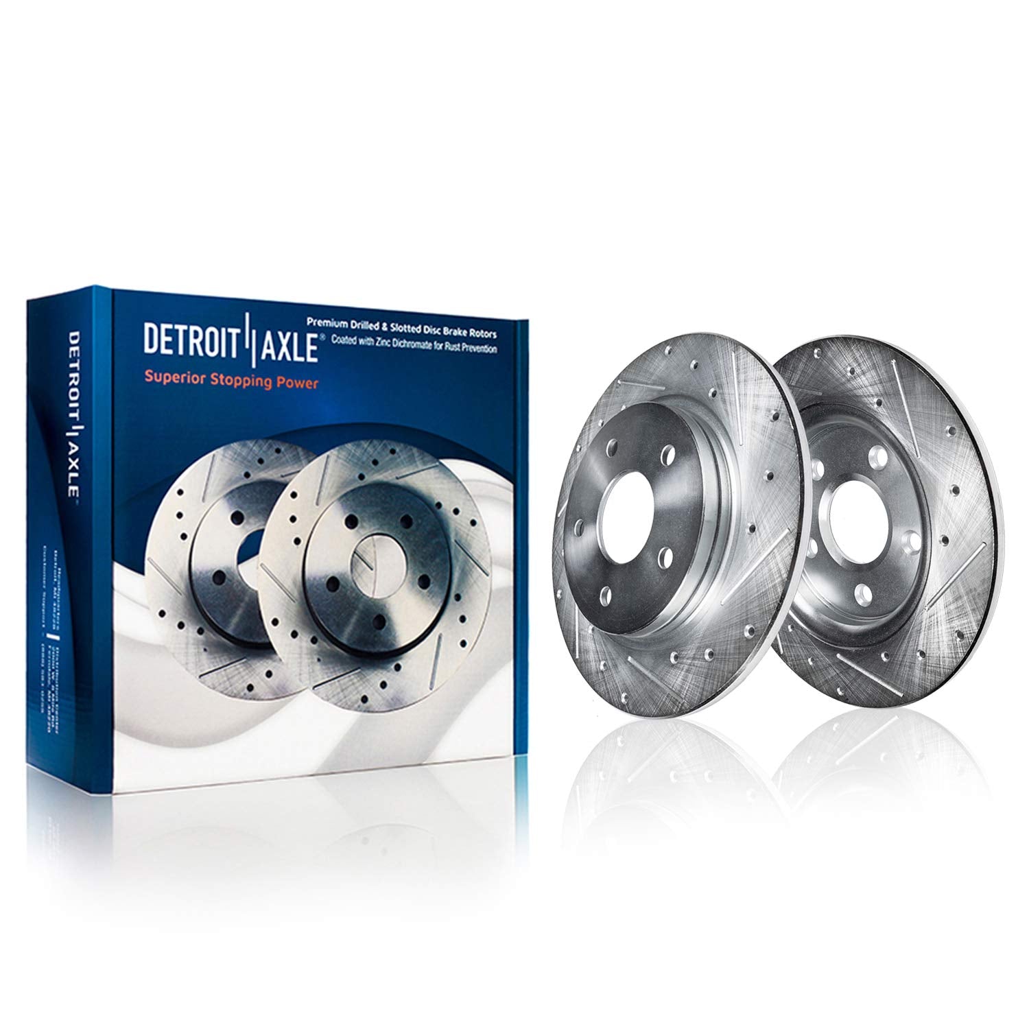 Detroit Axle - REAR Brake Kit for Ford Fusion Lincoln MKZ Mercury Milan Mazda 6 Protege Replacement Drilled & Slotted Disc Brake